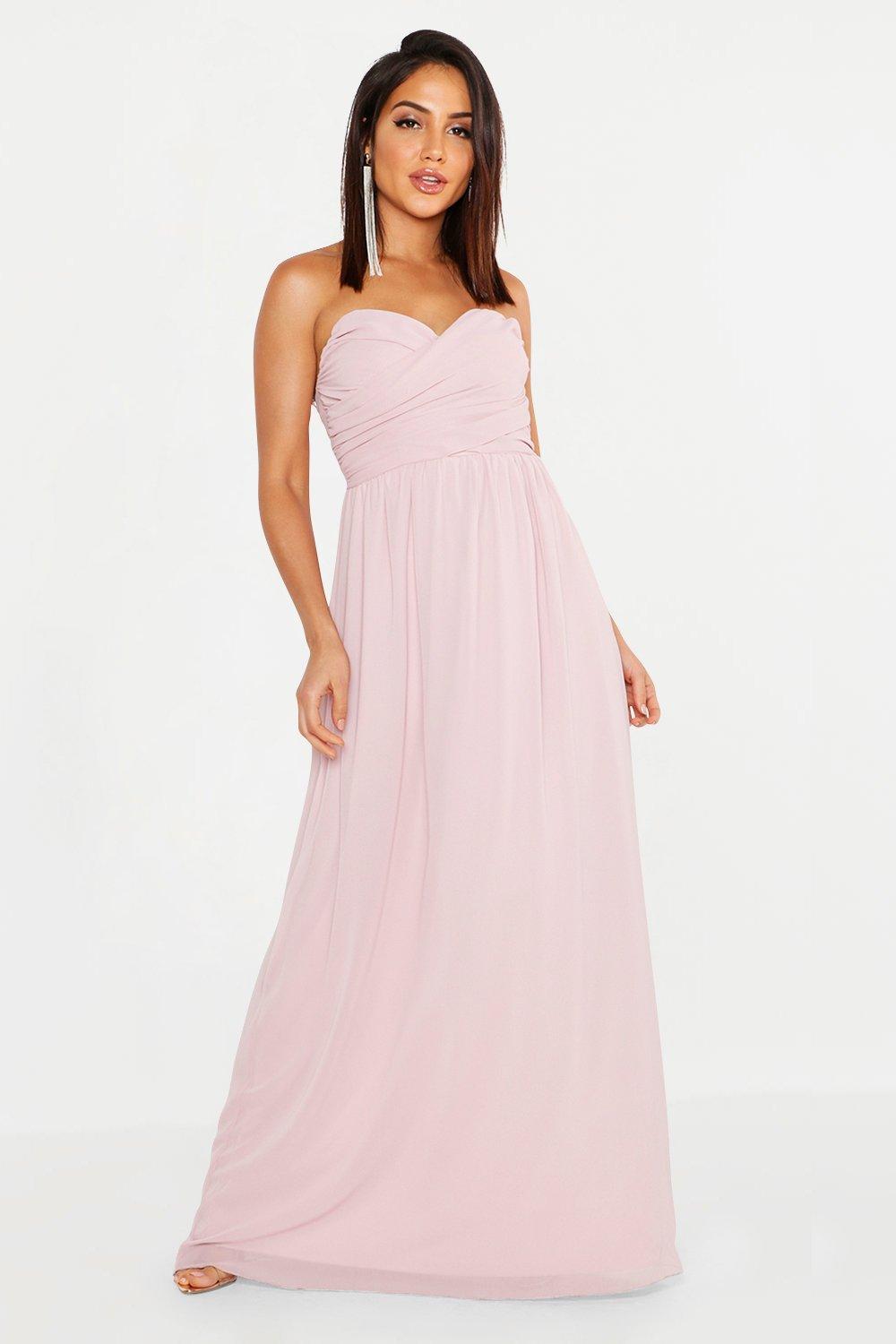 boohoo pink bridesmaid dresses