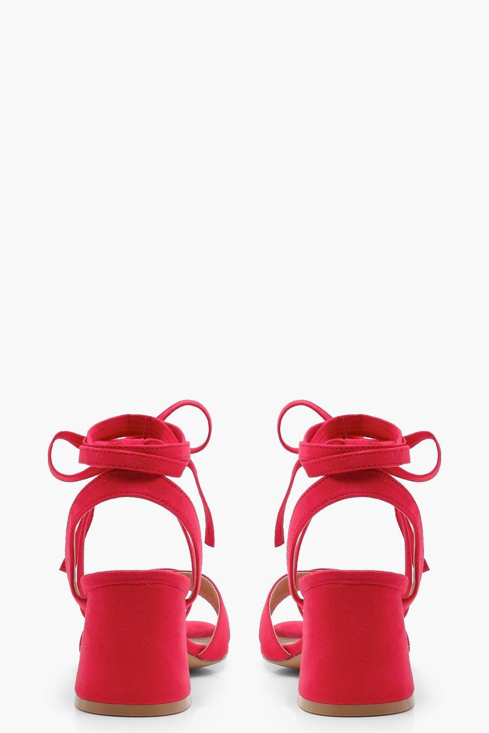 red block heels wide fit