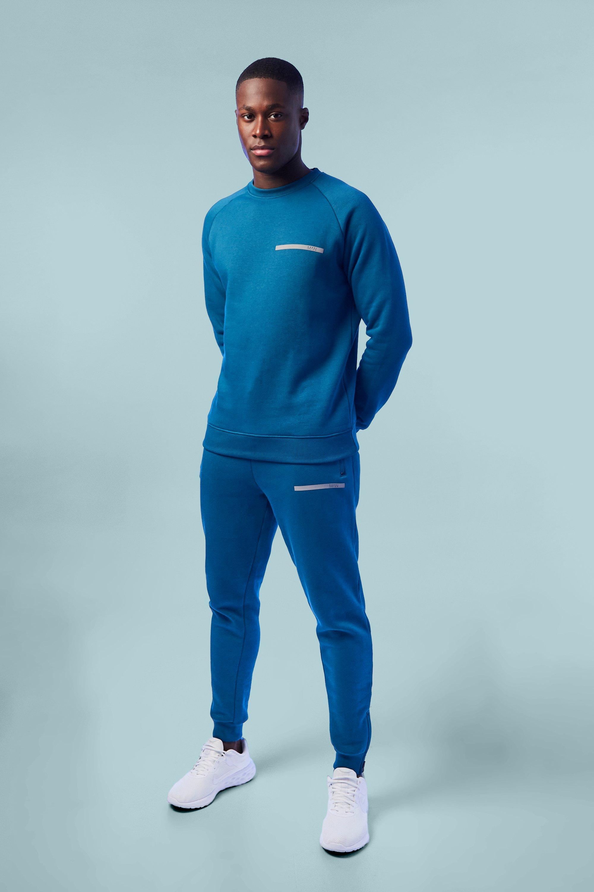 BoohooMAN Man Active Gym Training Sweater Tracksuit in Blue for Men | Lyst