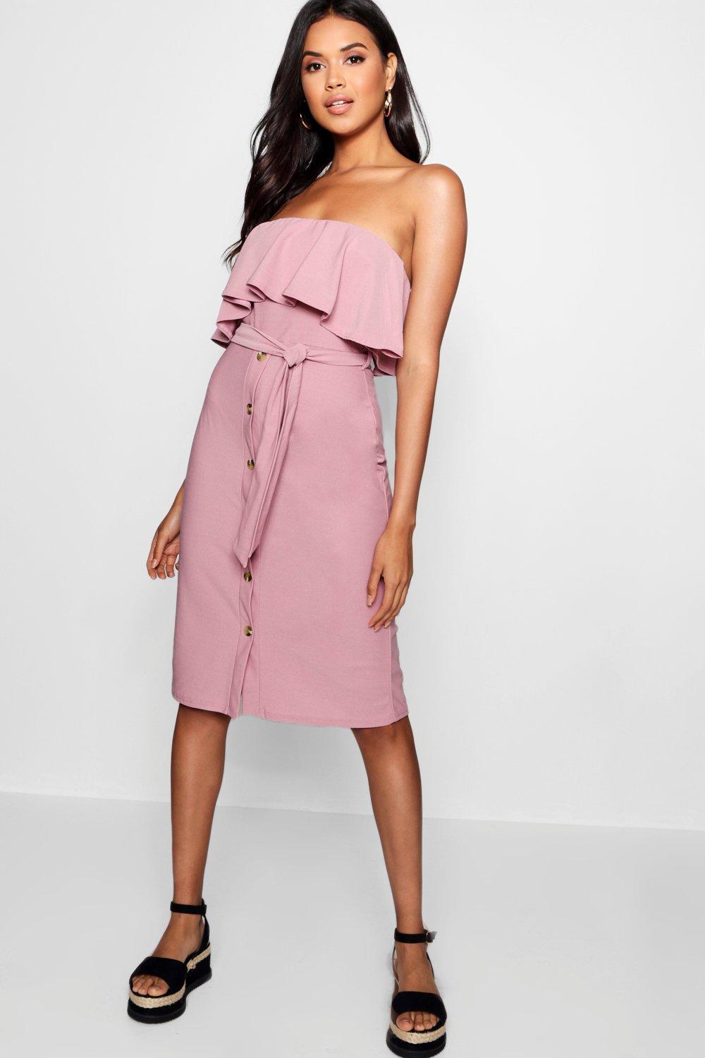 boohoo mauve dress