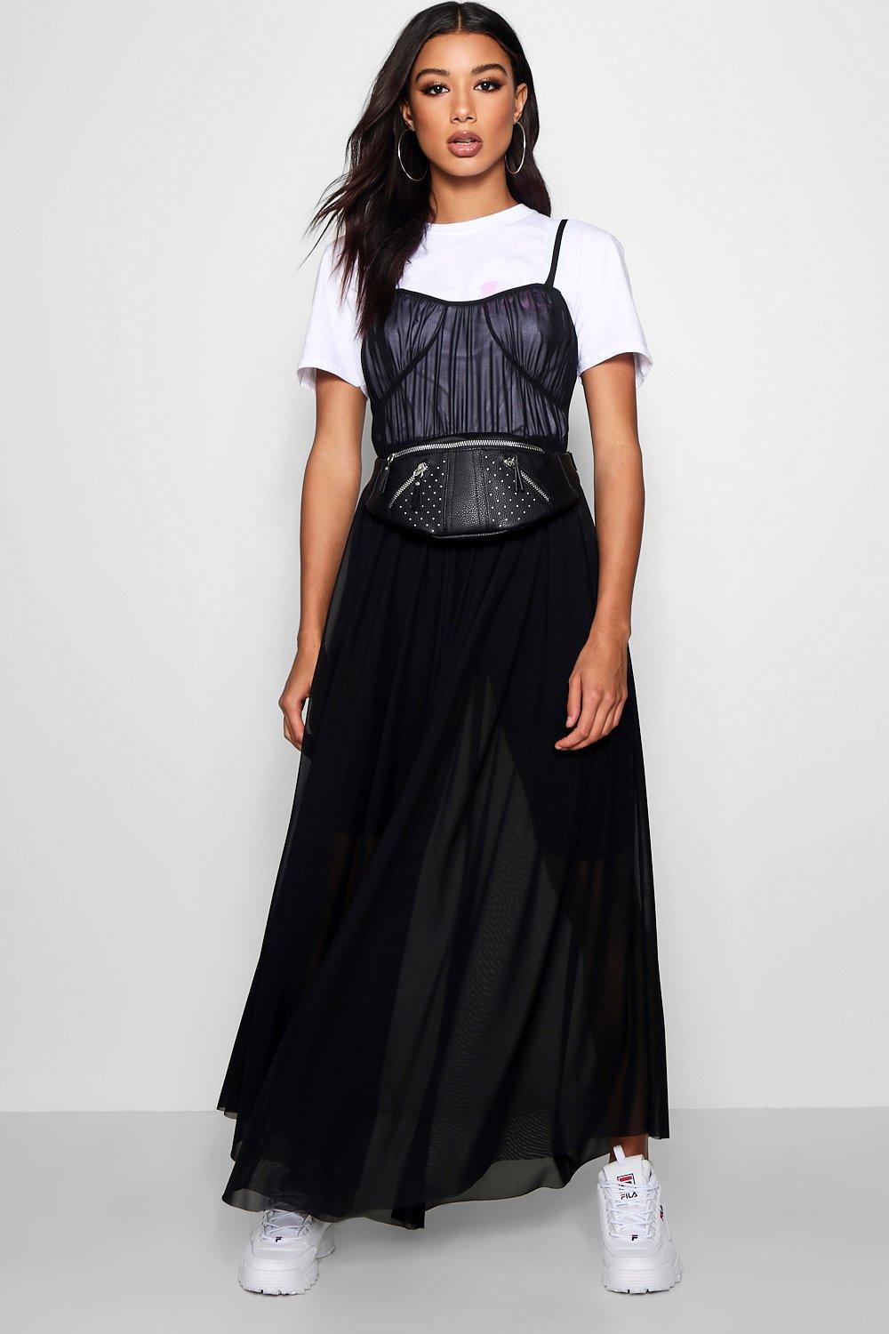 black corset maxi dress