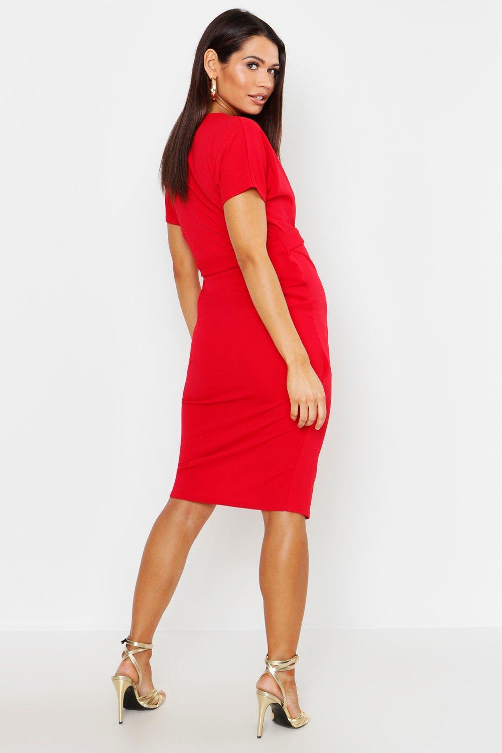 boohoo maternity midi dress