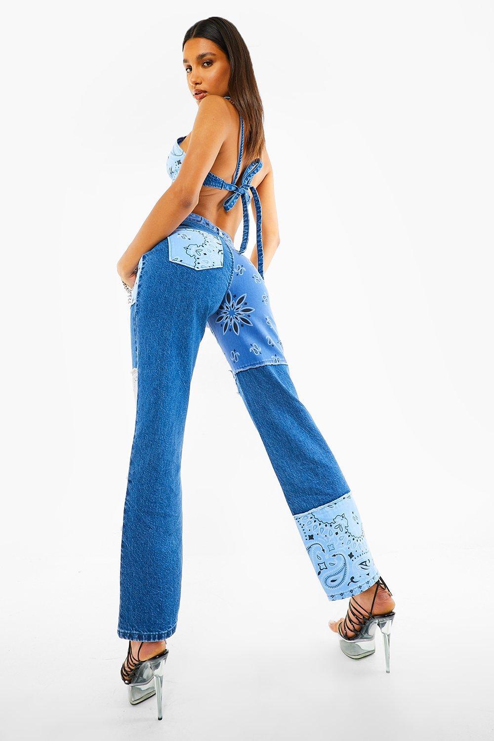 Boohoo Denim Patchwork Boyfriend Jeans 