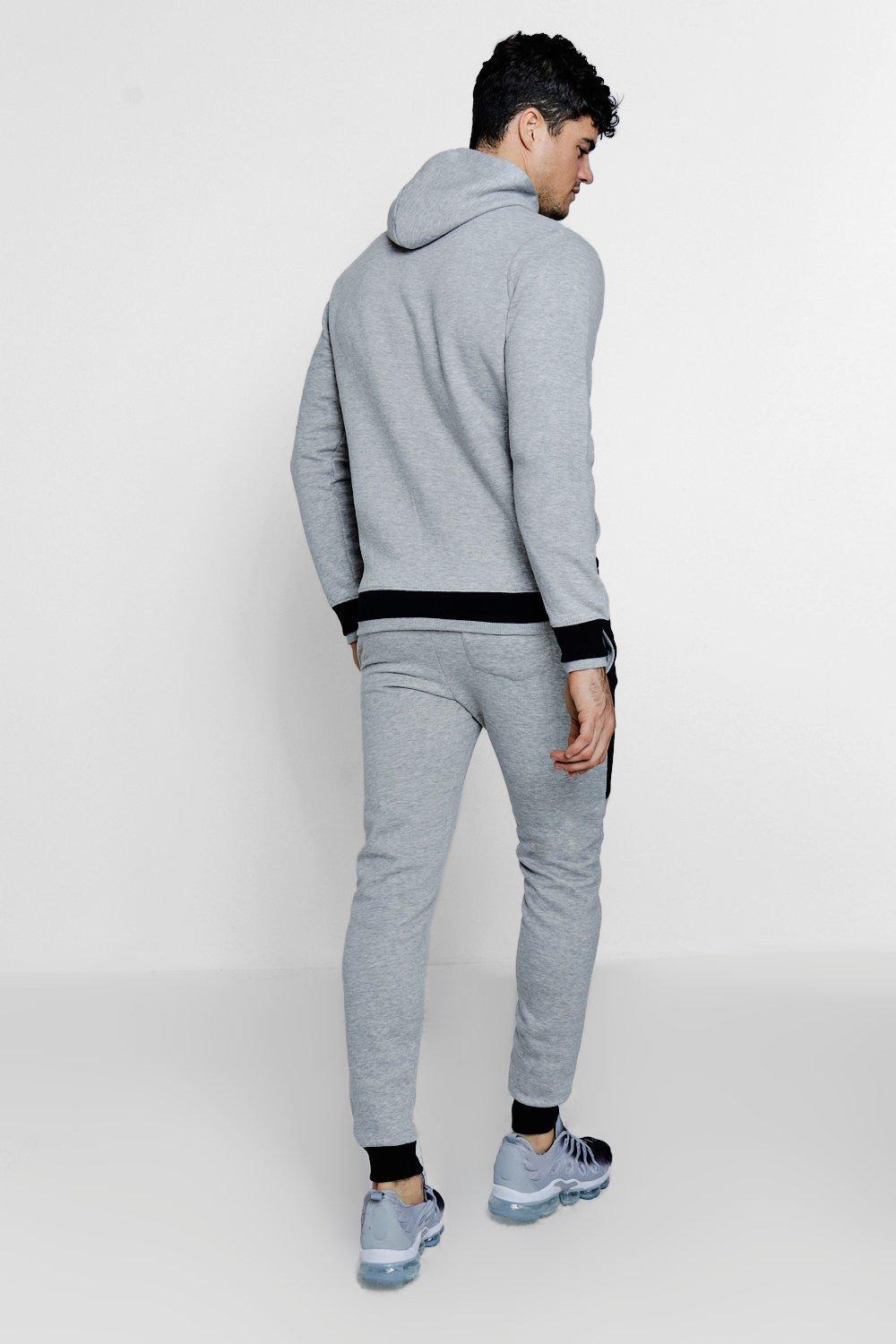 boohooman grey tracksuit bottoms