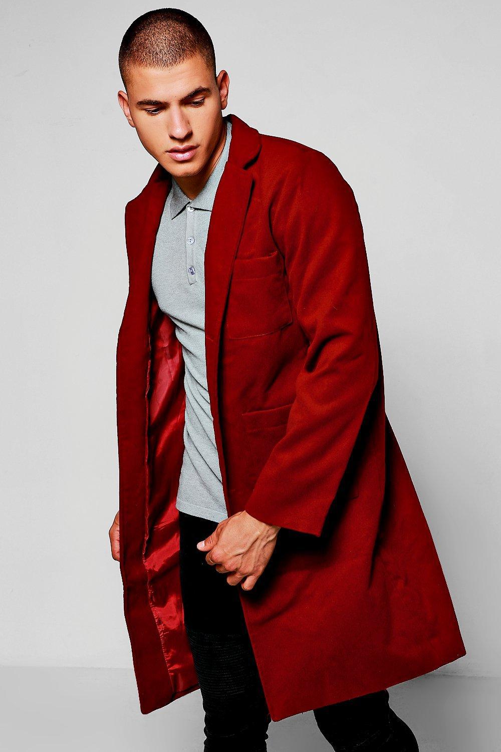 men red peacoat