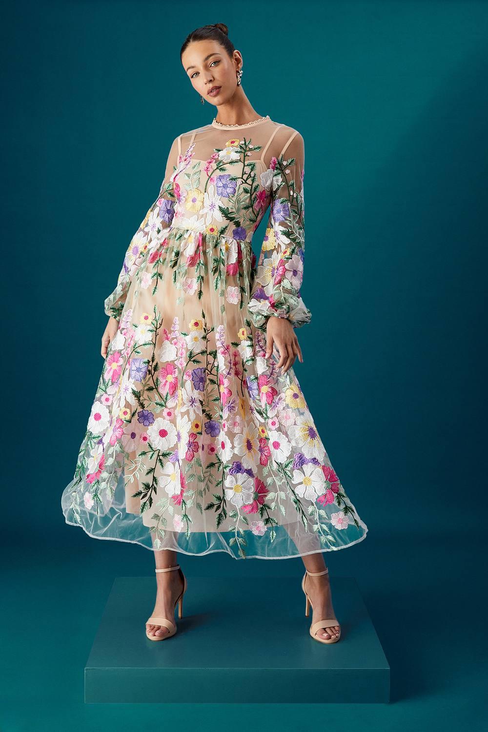 Coast Muse Long Sleeve Embroidered Maxi Dress in Blue | Lyst Coast Muse Long Sleeve Embroidered Maxi Dress in Blue | Lyst