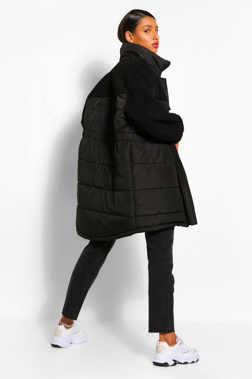 longline belted puffer jacket