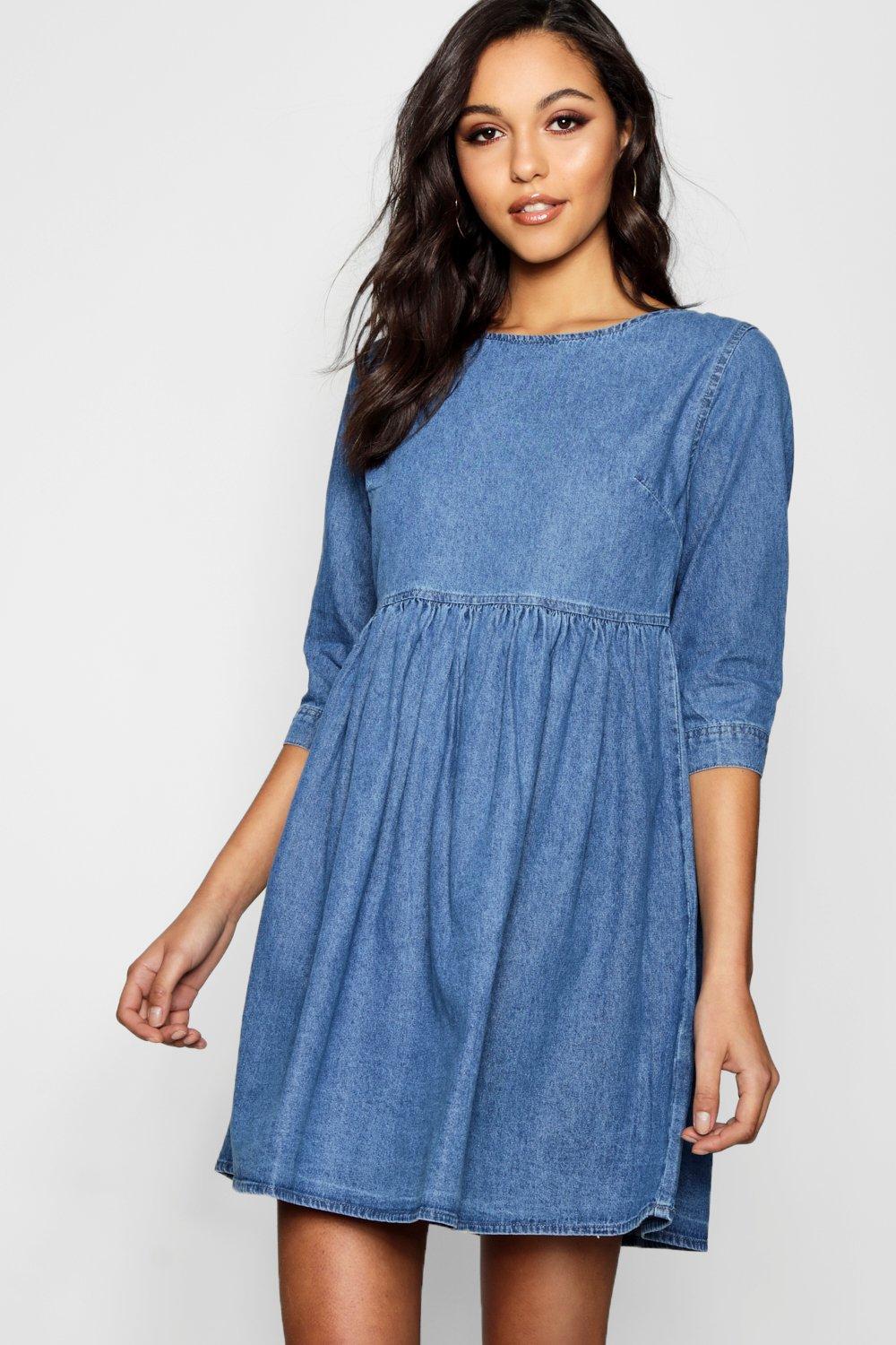 denim smock dress
