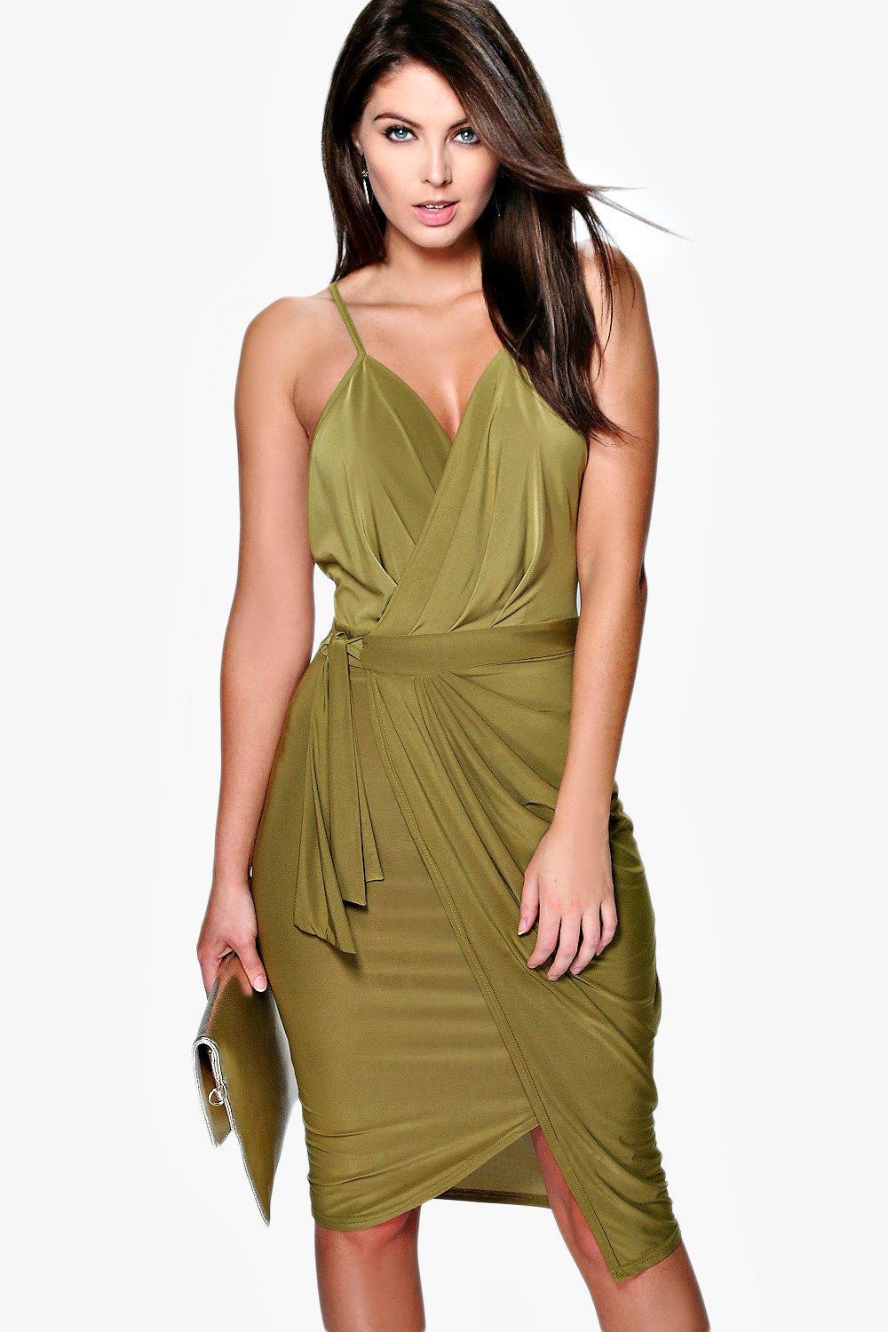 boohoo green dress