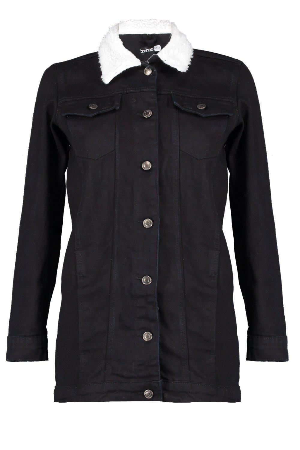 petite longline denim jacket