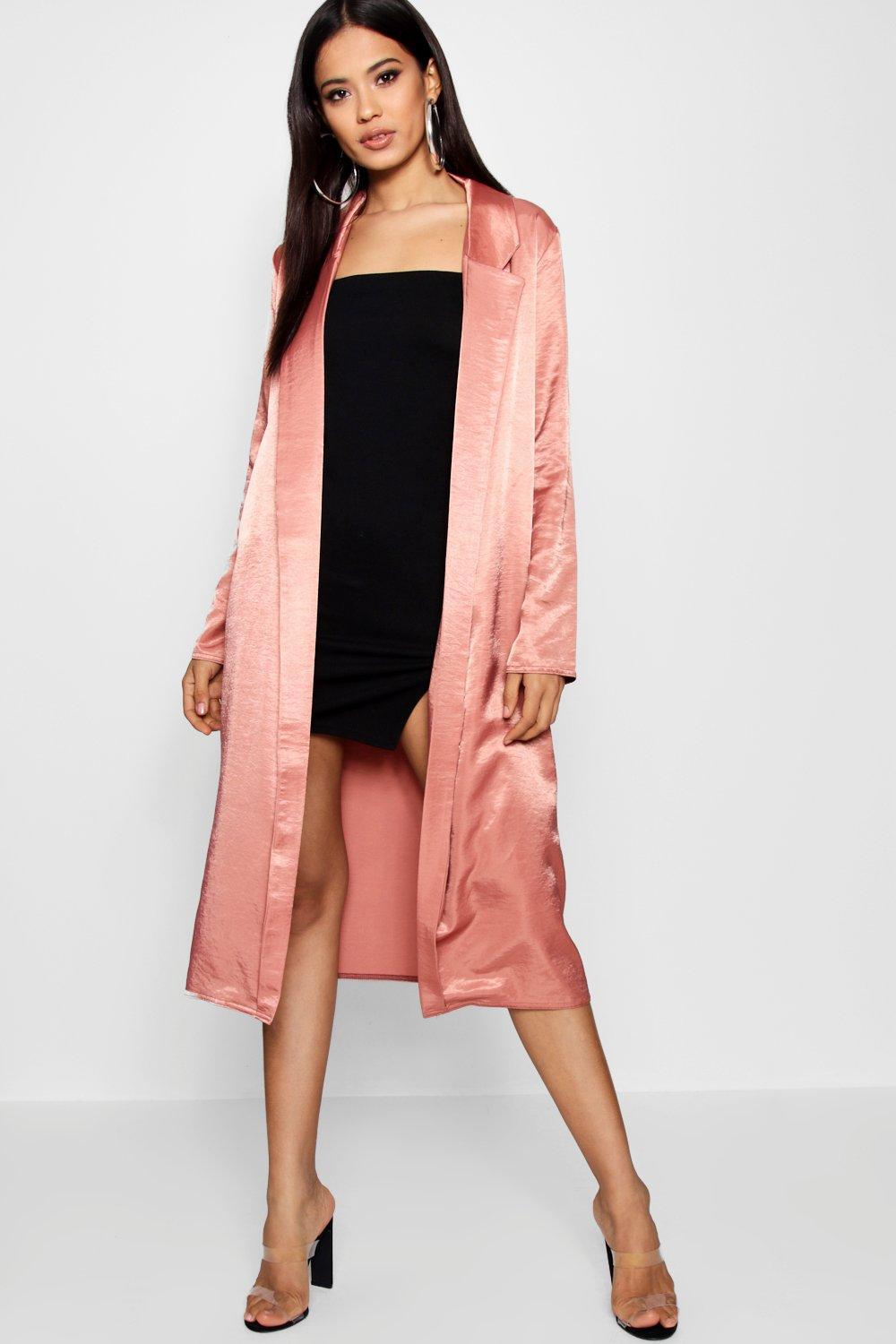 pink satin duster jacket