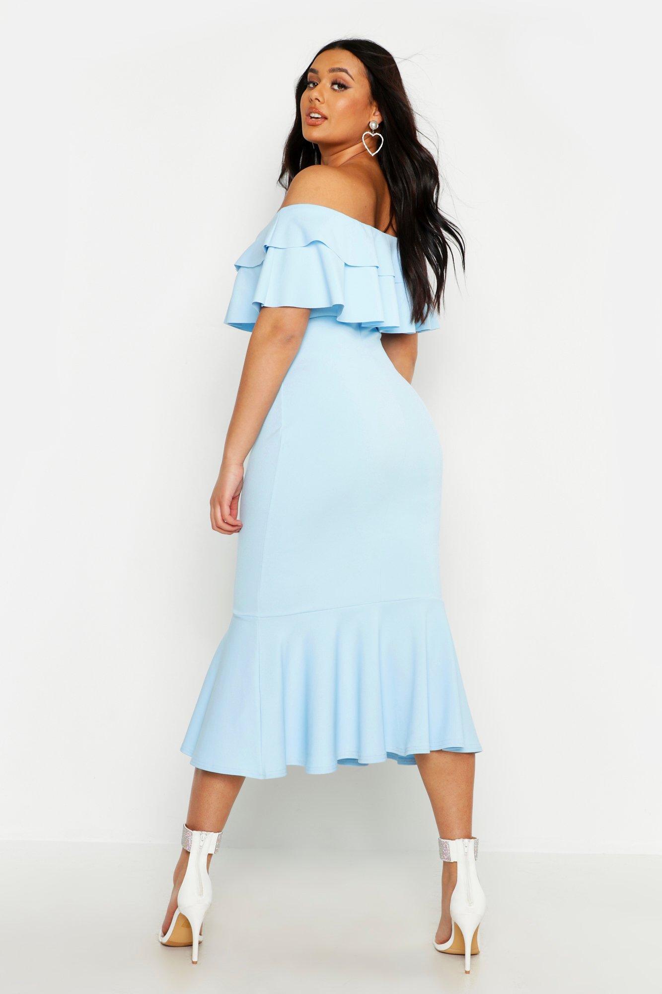ruffle fishtail dress