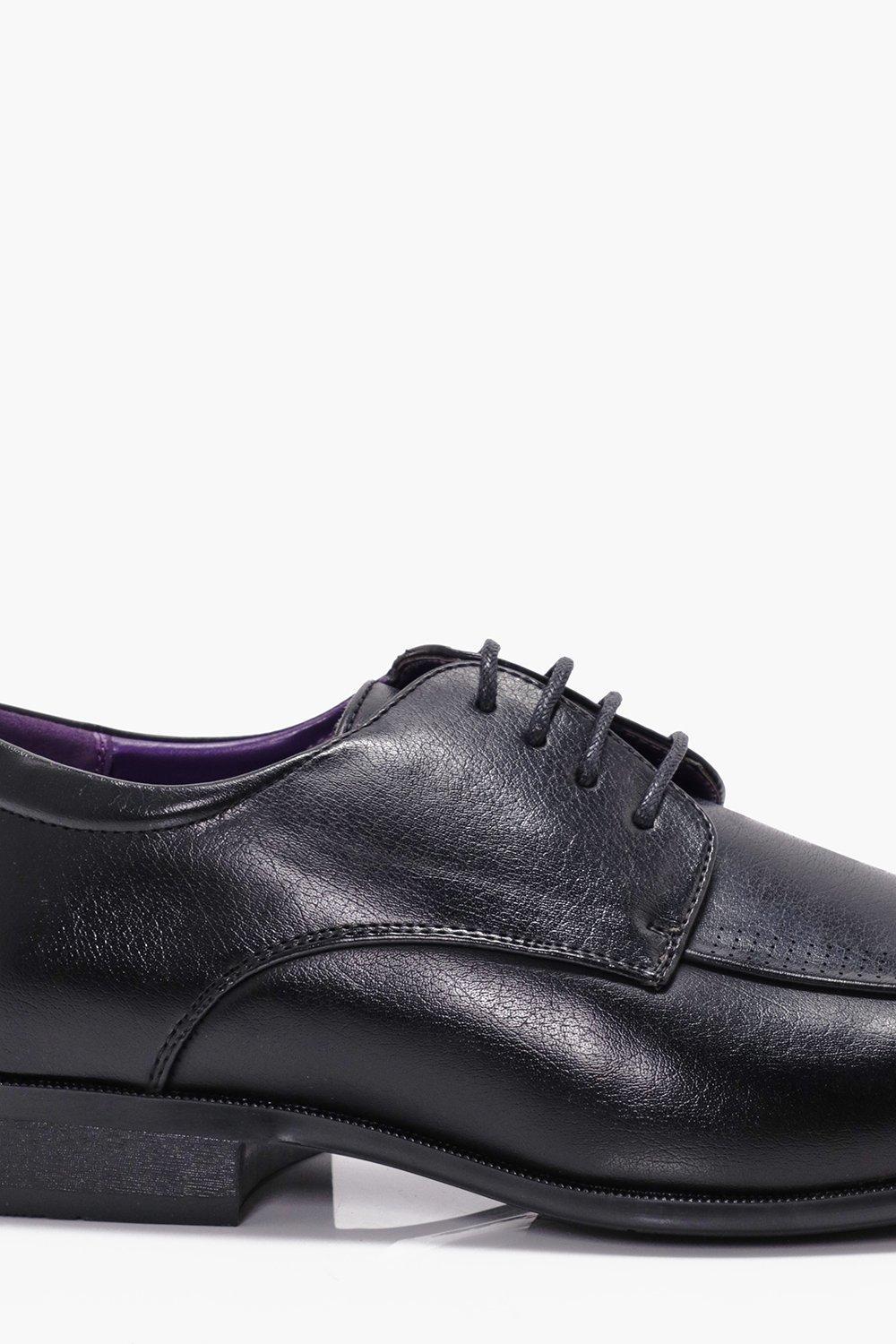 Boohoo Denim Smart Lace Up Shoes With Perforated Detail in Boohoo Denim Smart Lace Up Shoes With Perforated Detail in