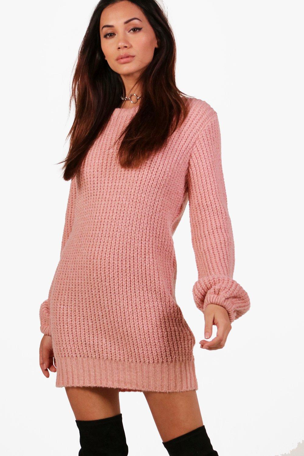 balloon sleeve jumper dress