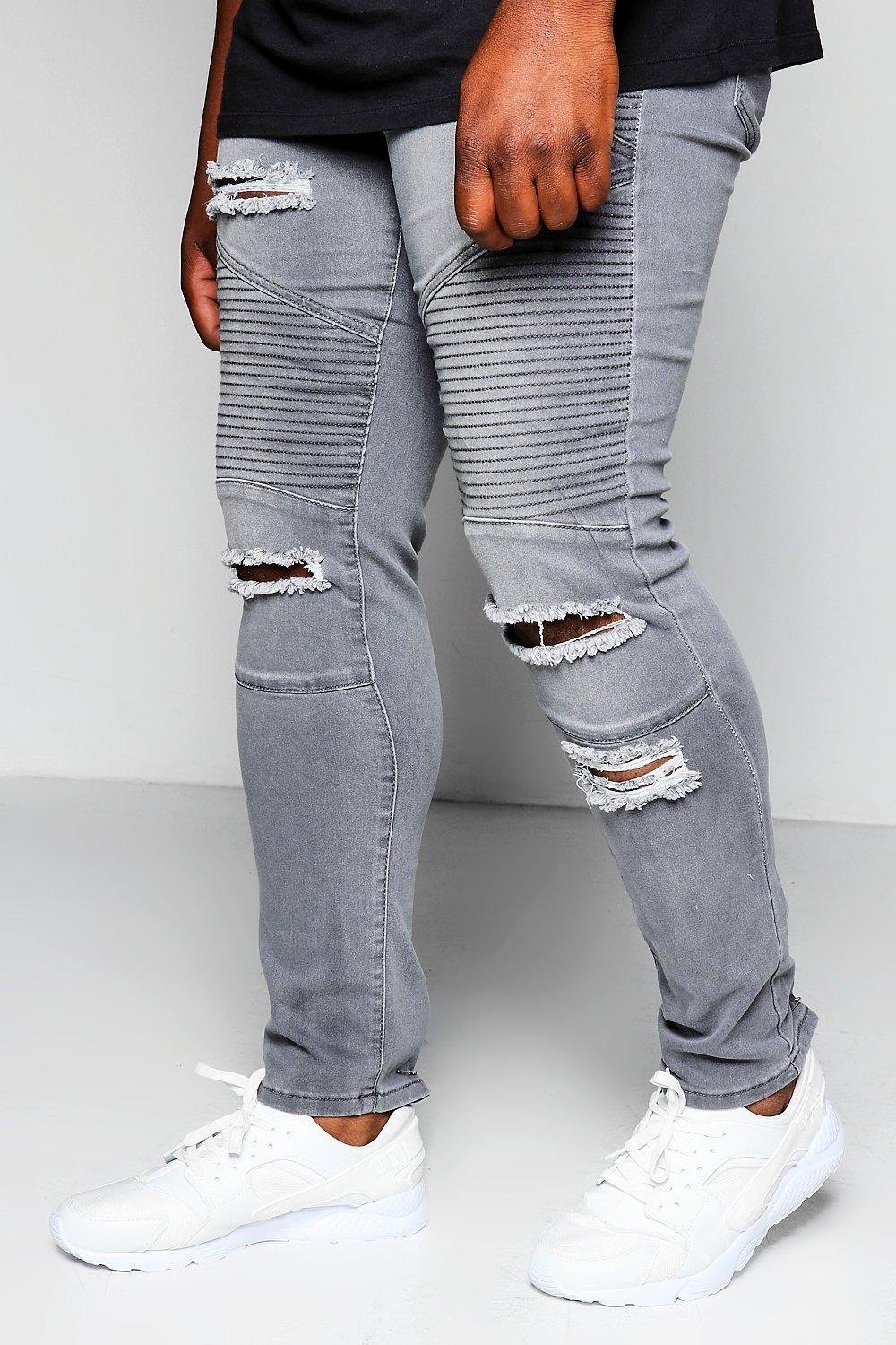 grey skinny biker jeans