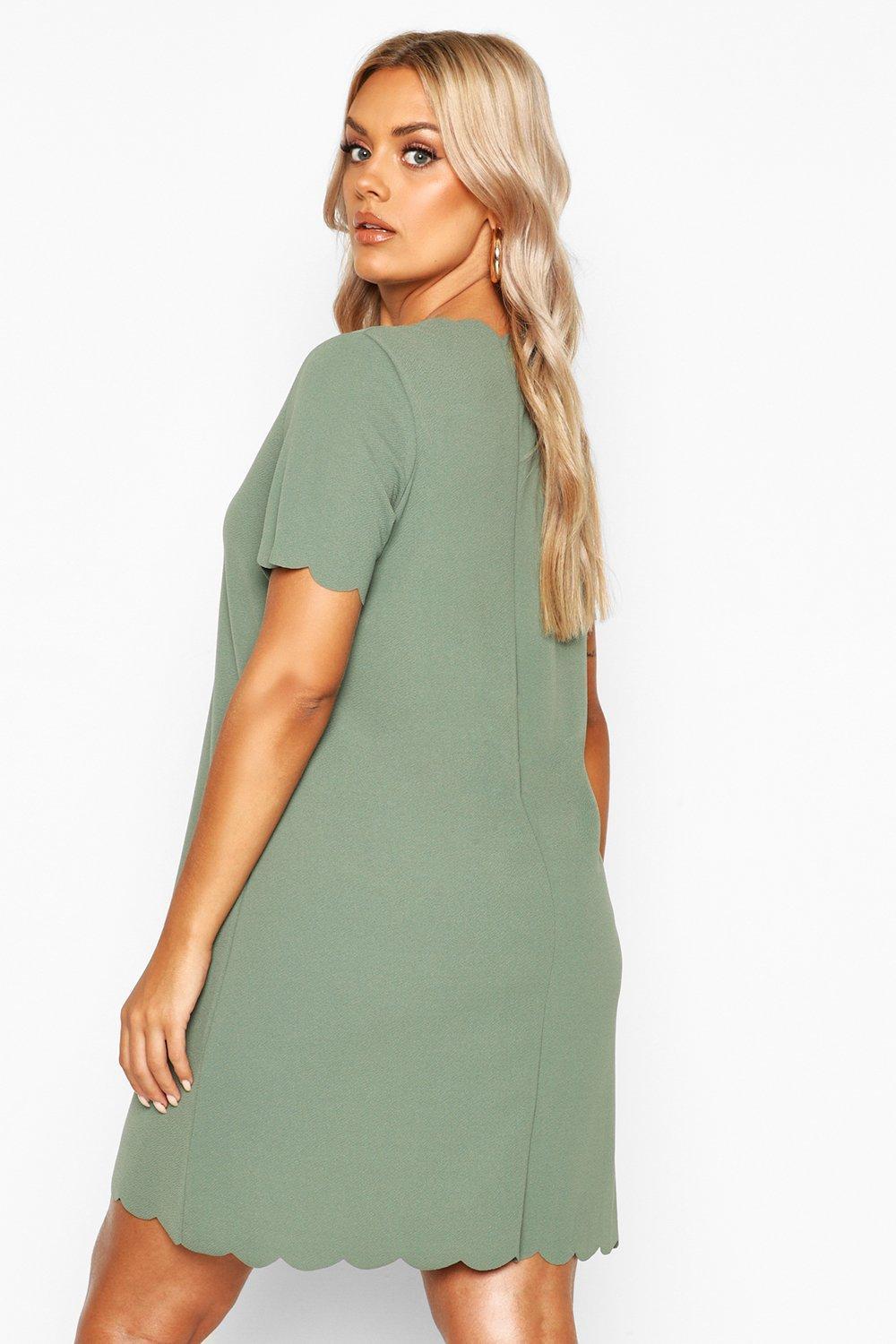 boohoo green shirt dress