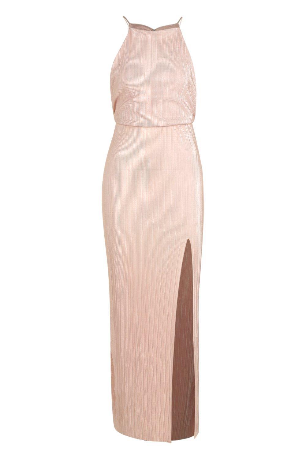 petite thigh split maxi dress