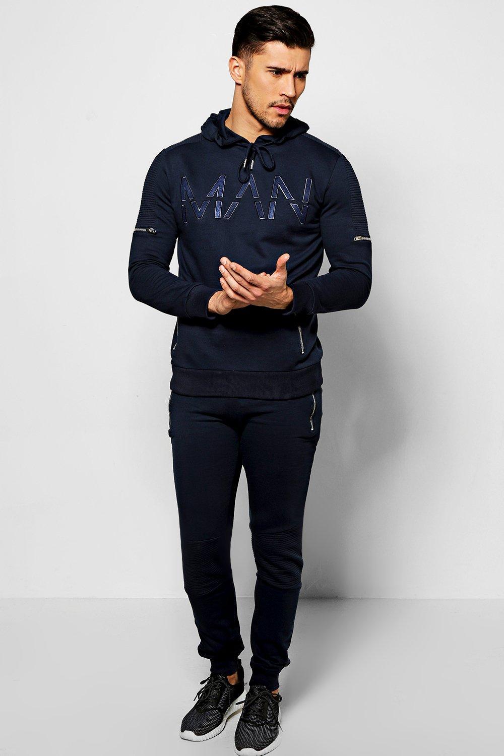 Boohoo Skinny Fit Man Tracksuit in Blue for Men | Lyst