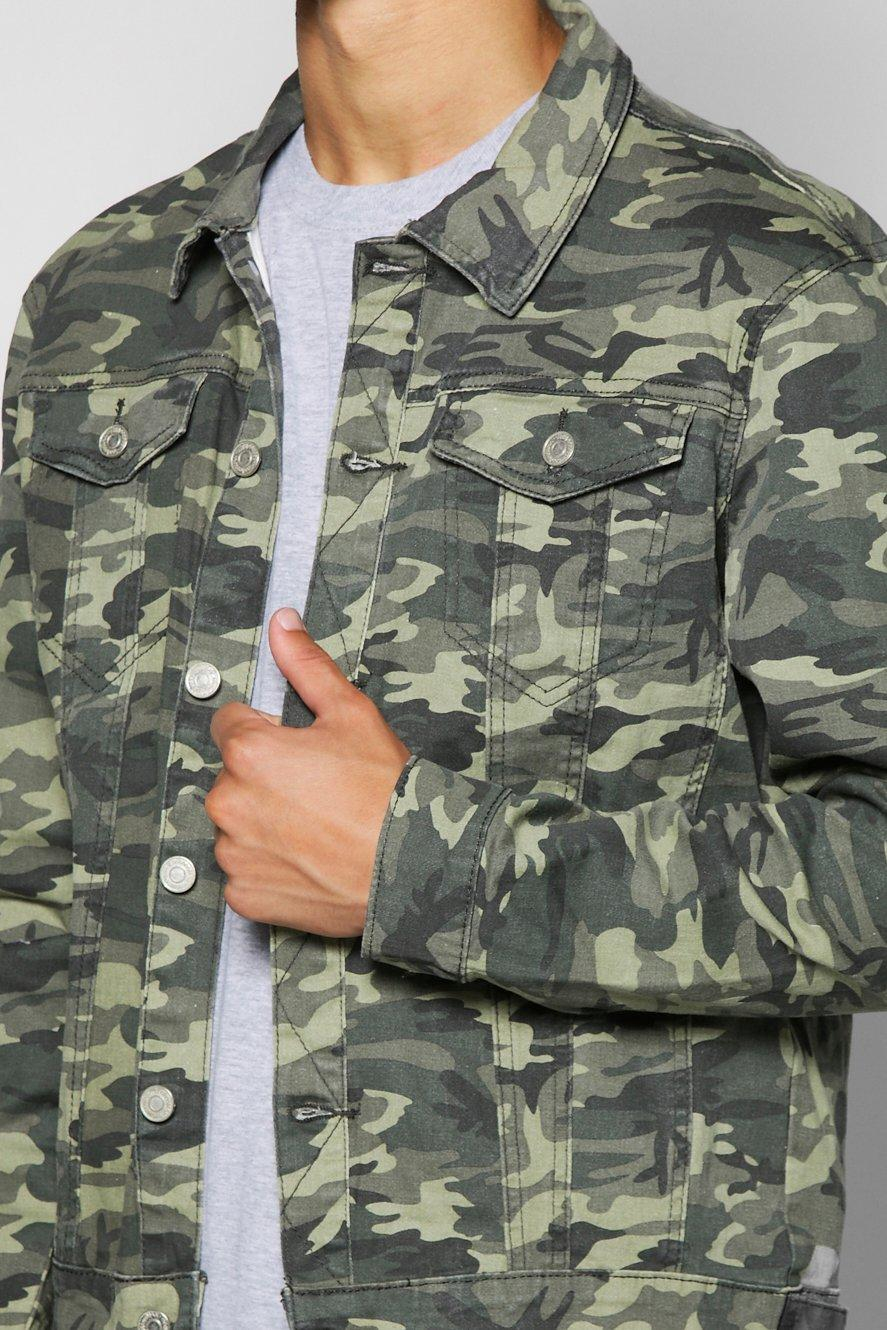 camo denim jacket men