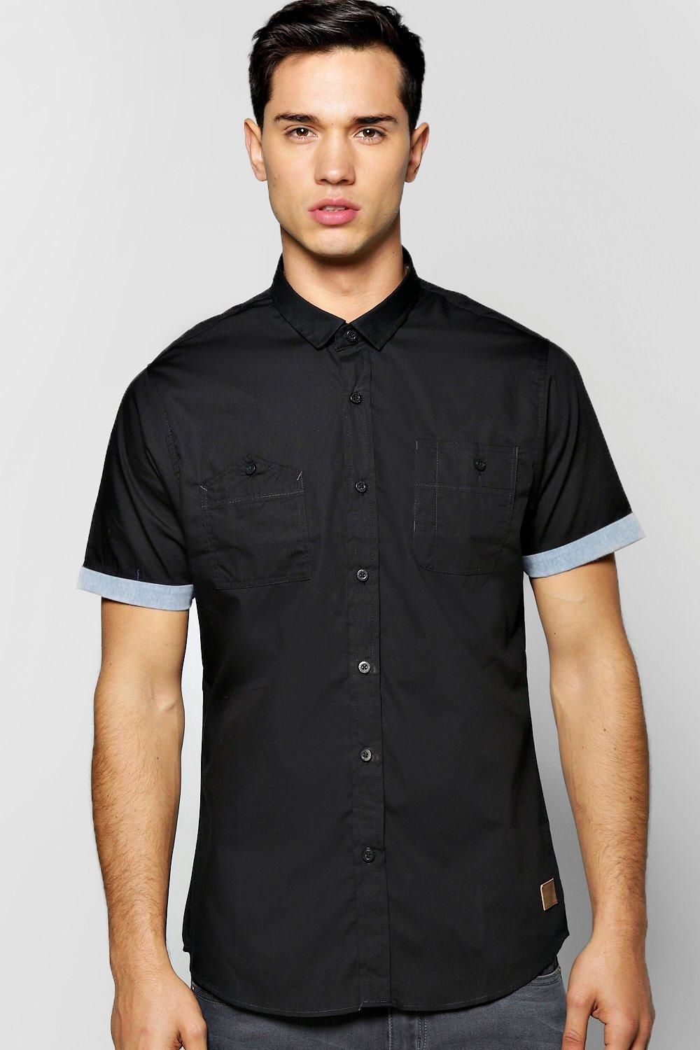 View Black Cotton Utility Shirt Pics