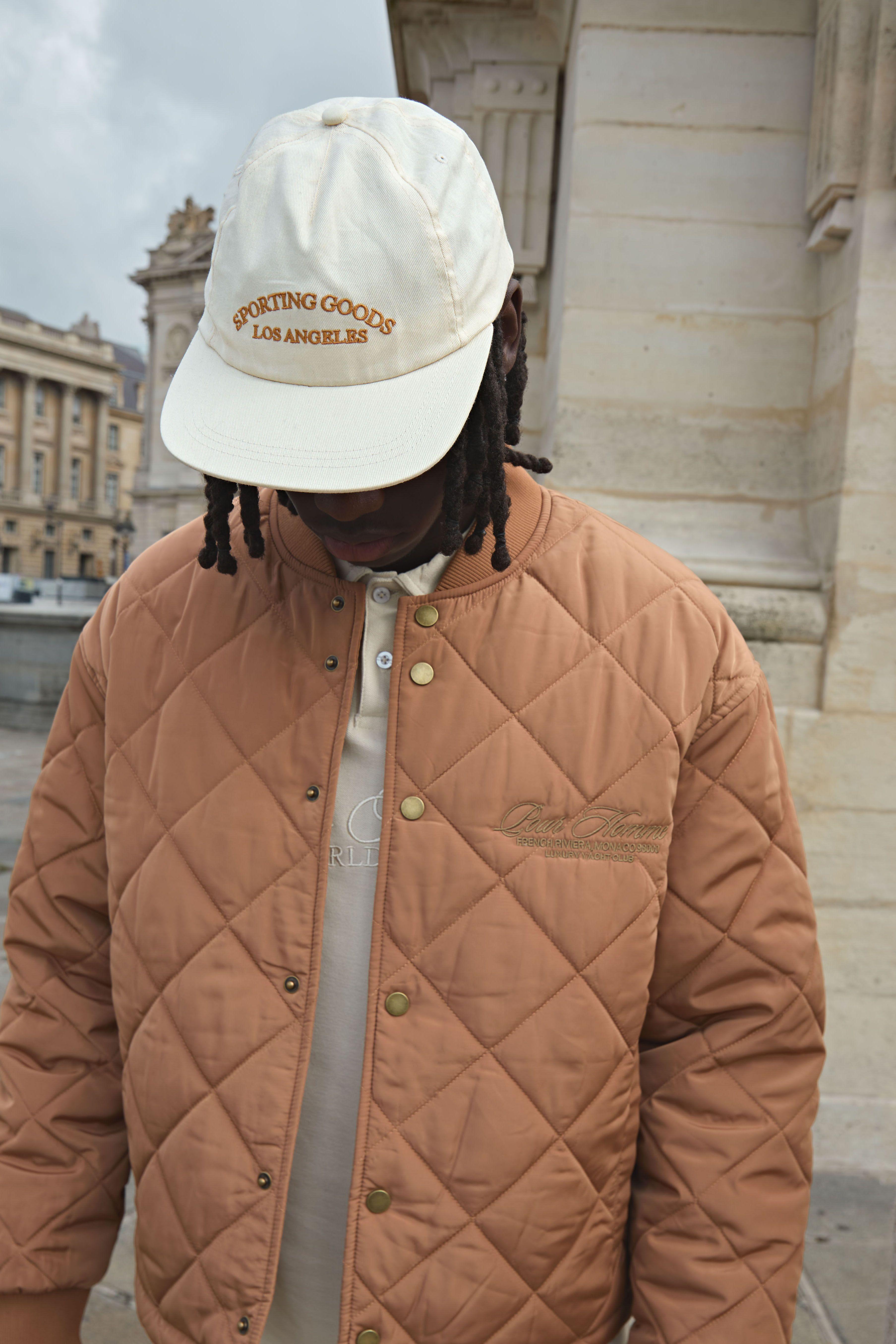 BoohooMAN Boxy Fit Embroidered Diamond Quilted Nylon Bomber Jacket 