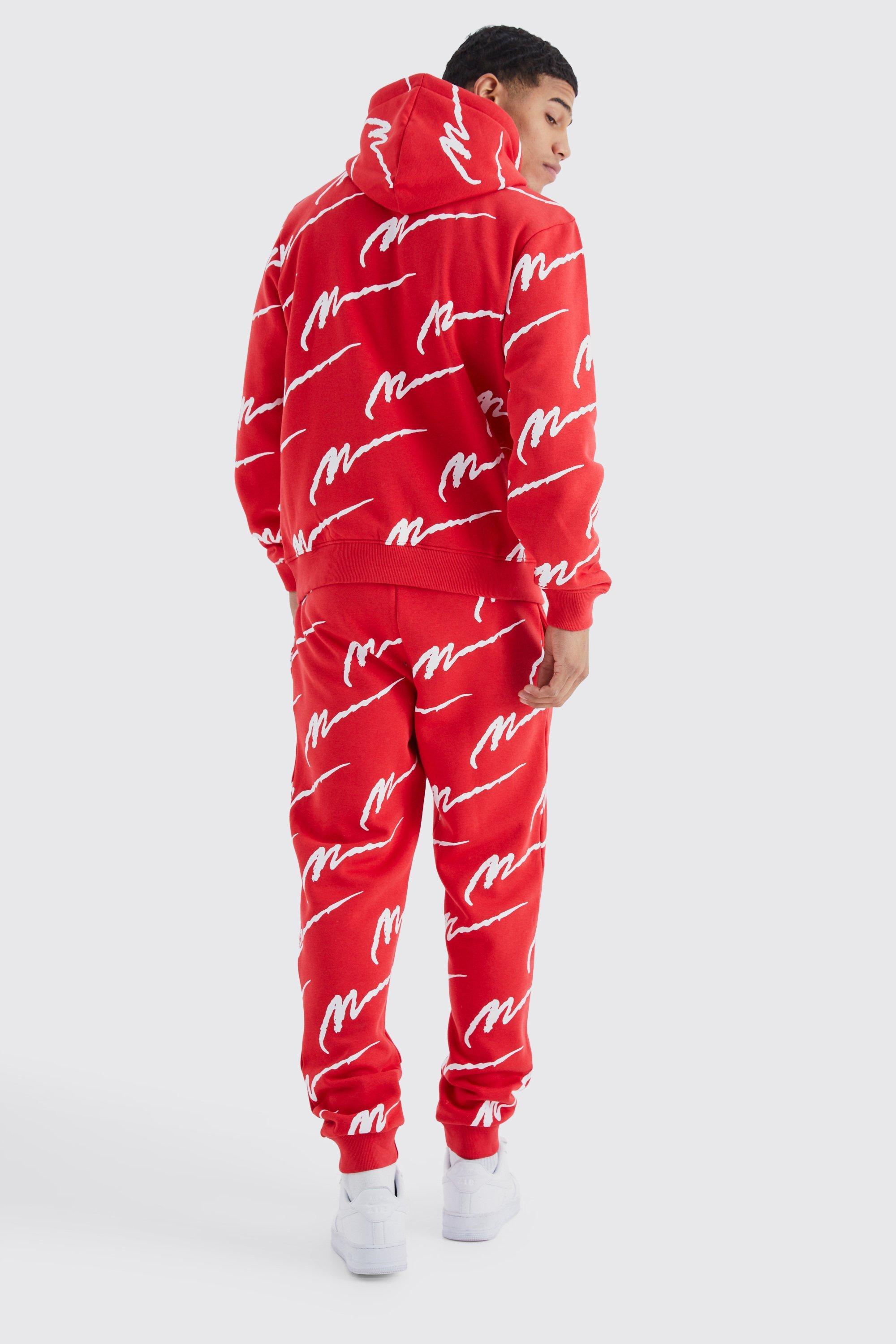 Boohooman all over tracksuit deals