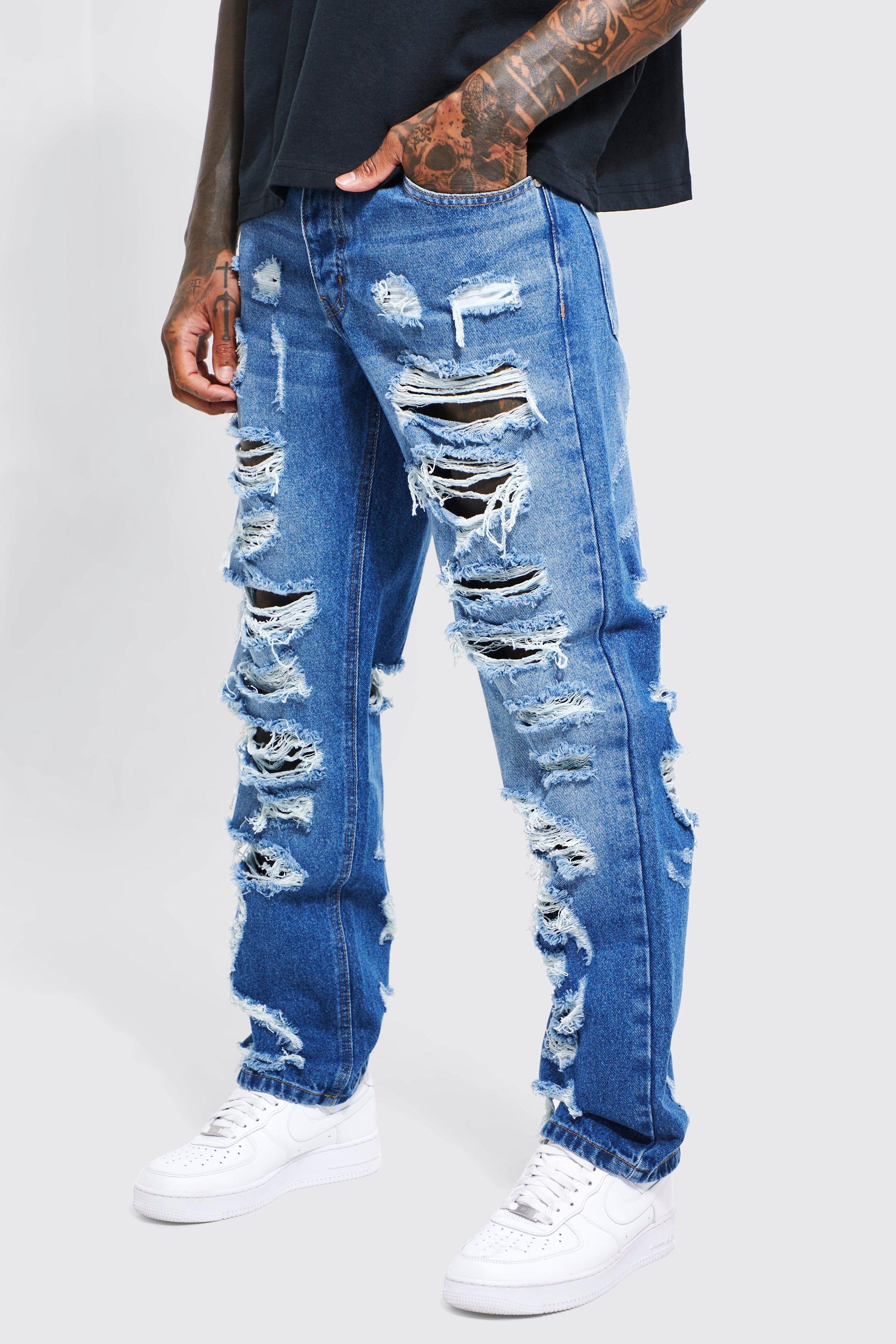 BoohooMAN Relaxed Rigid Extreme Blue Men | Lyst