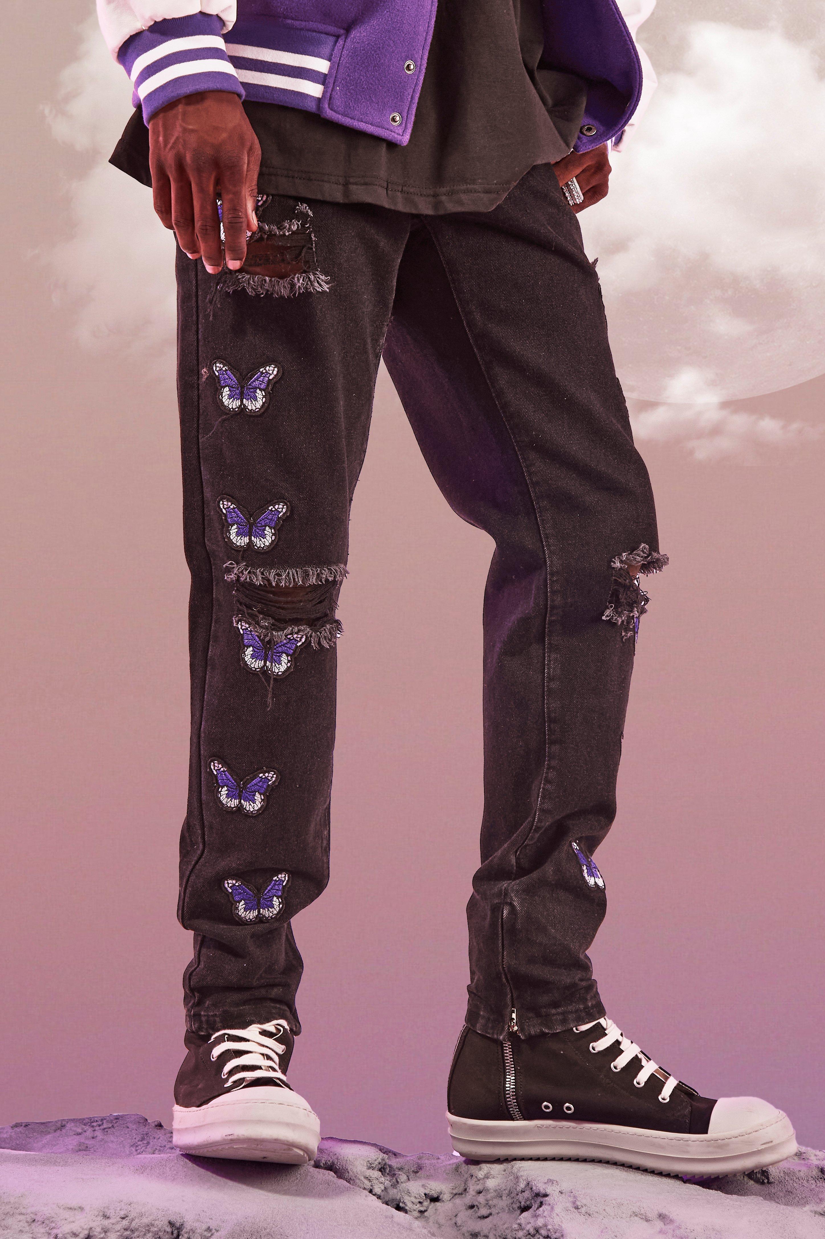 BoohooMAN Denim Skinny Rigid Butterfly 