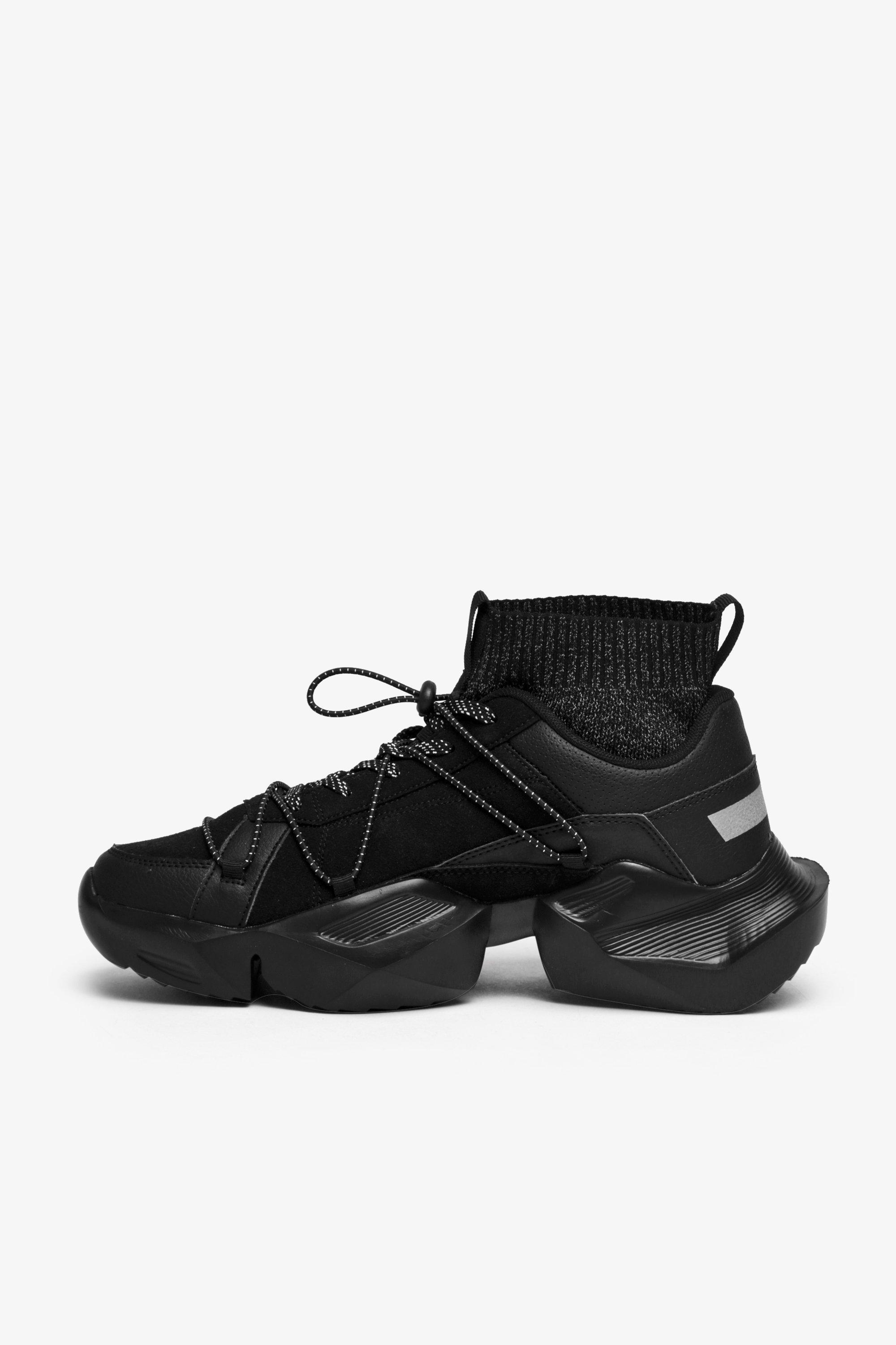 BoohooMAN Denim Man Chunky Sneaker With Reflective Sock Insert in Black for  Men - Lyst