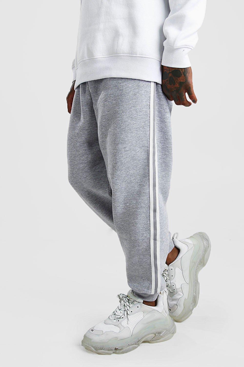 BoohooMAN Loose Fit Jogger With Side Tape in Grey (Gray) for Men - Lyst