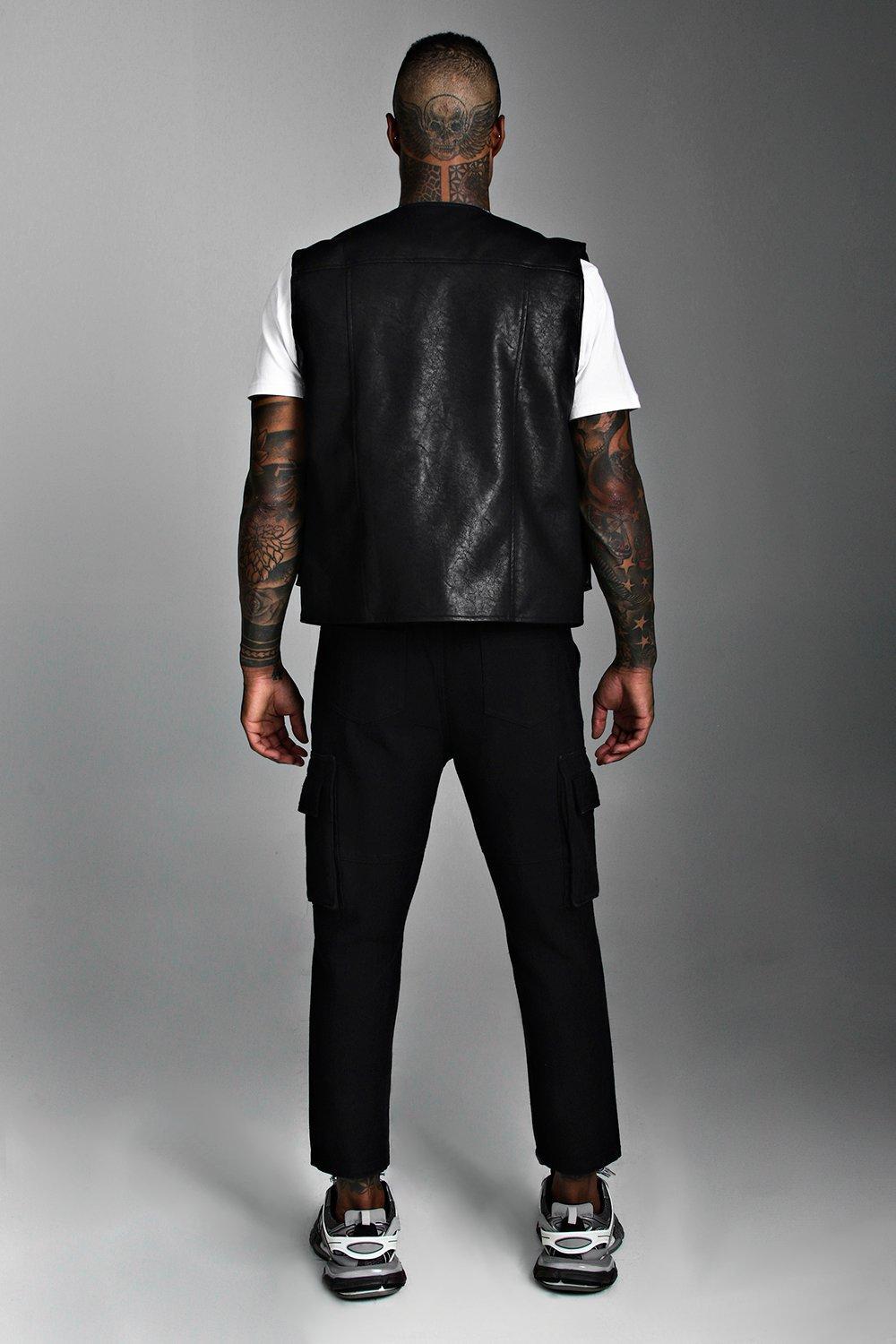 leather utility vest