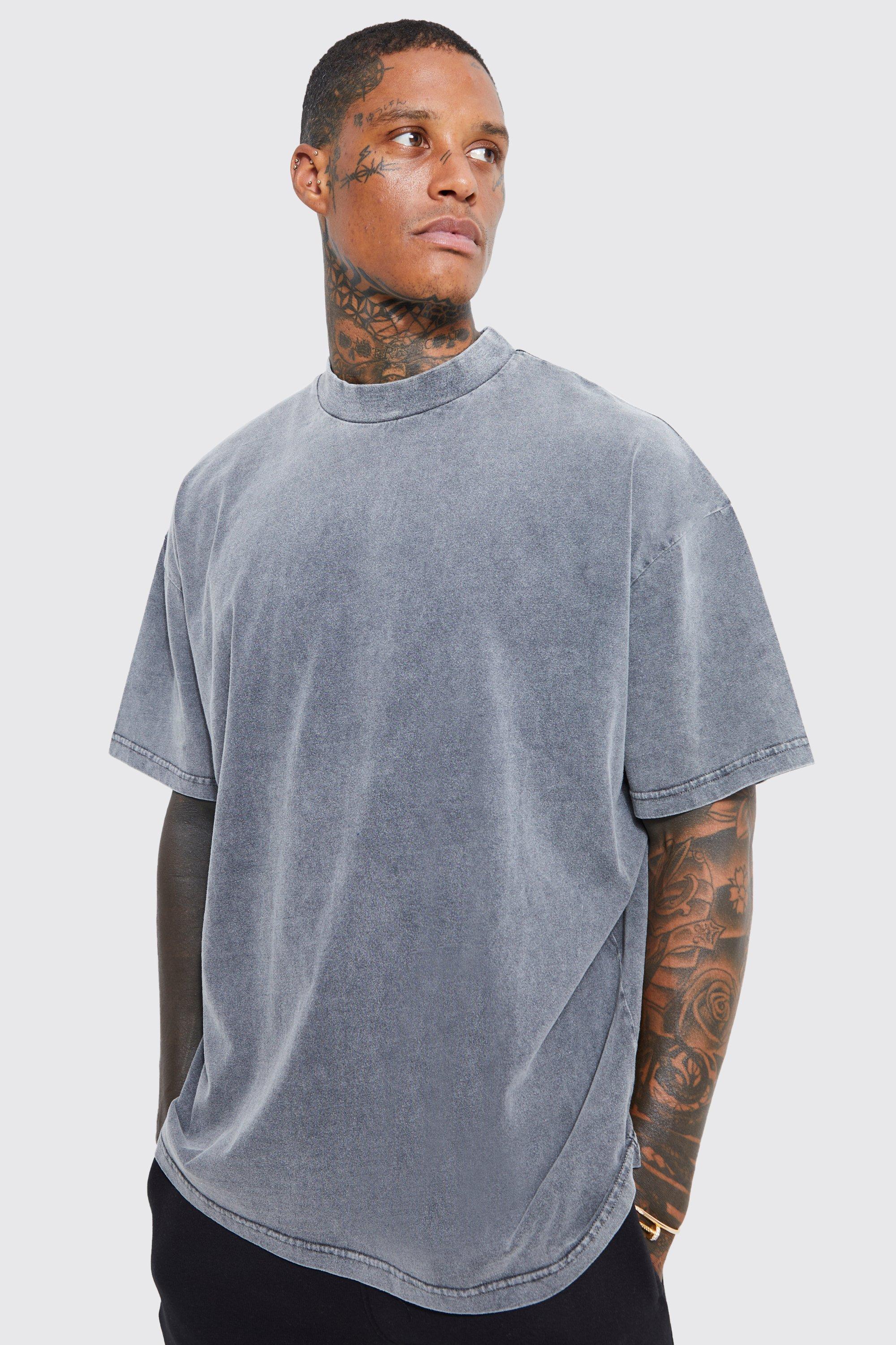 BoohooMAN Oversized Wash Effect T-shirt in Blue for Men | Lyst