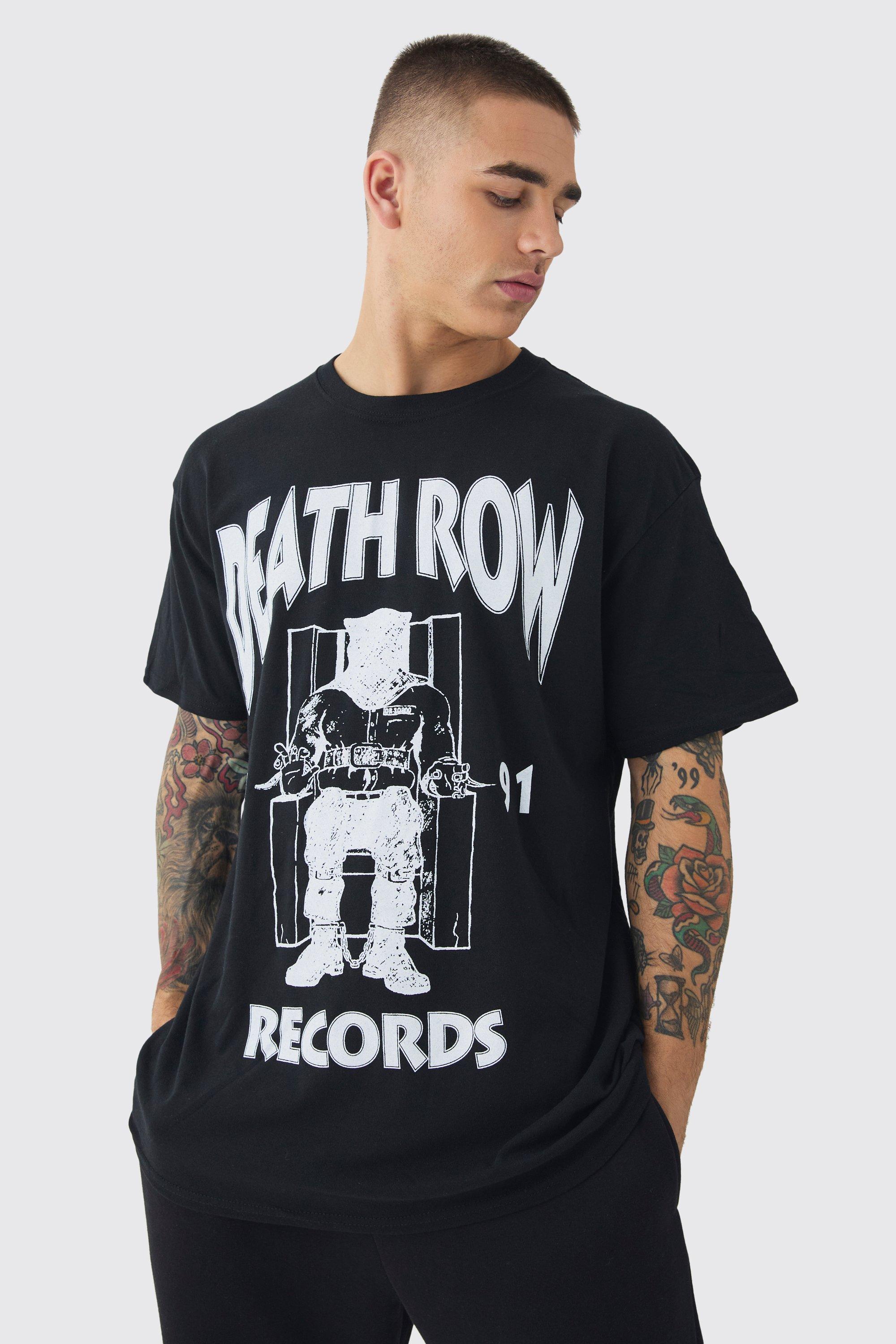 BoohooMAN Oversized Death Row Records License Print T shirt in Black for Men Lyst UK