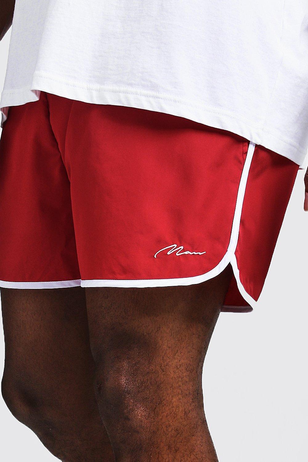 boohooman red joggers