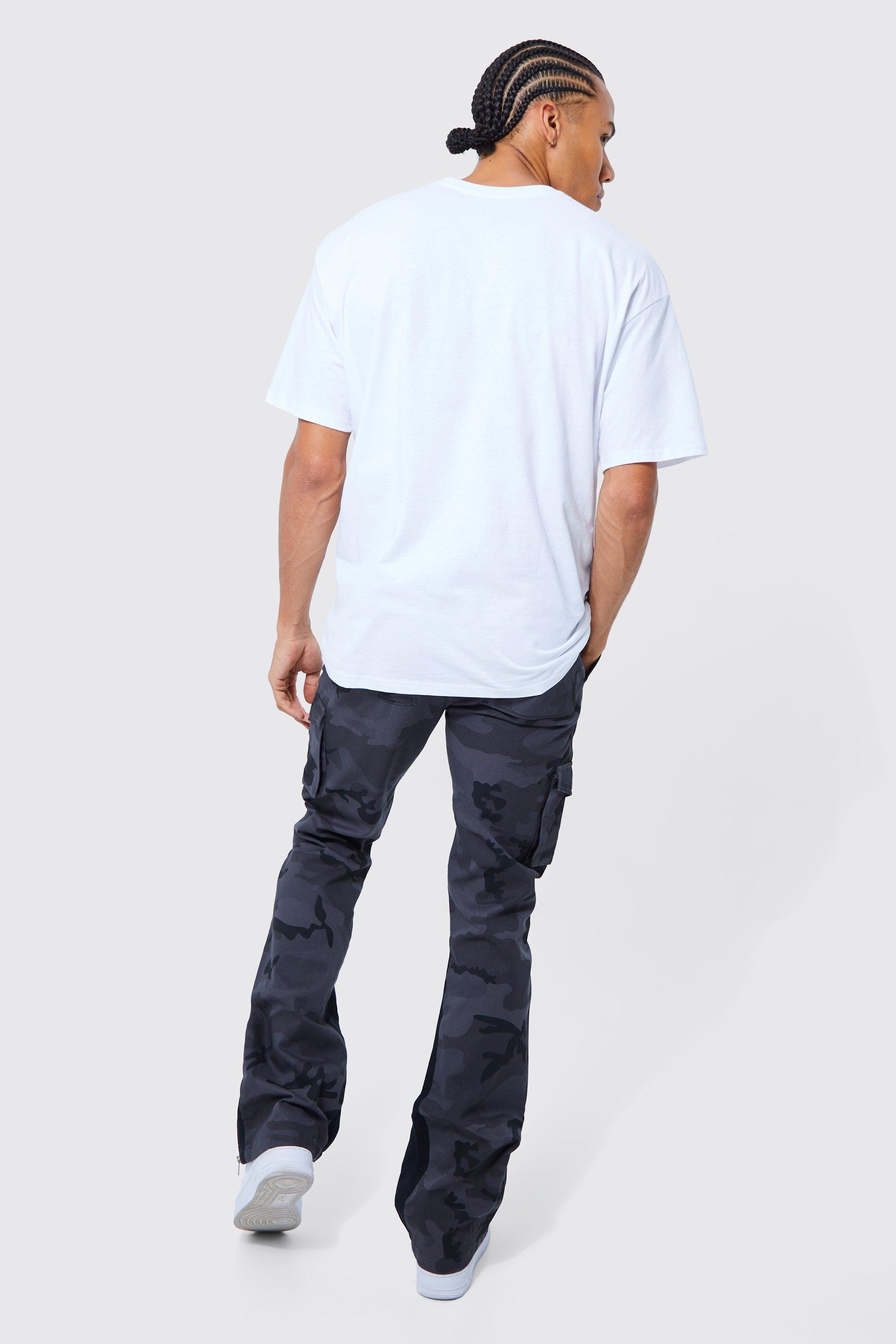 boohooMAN Men's Tall Fixed Relaxed Fit Cargo Pants