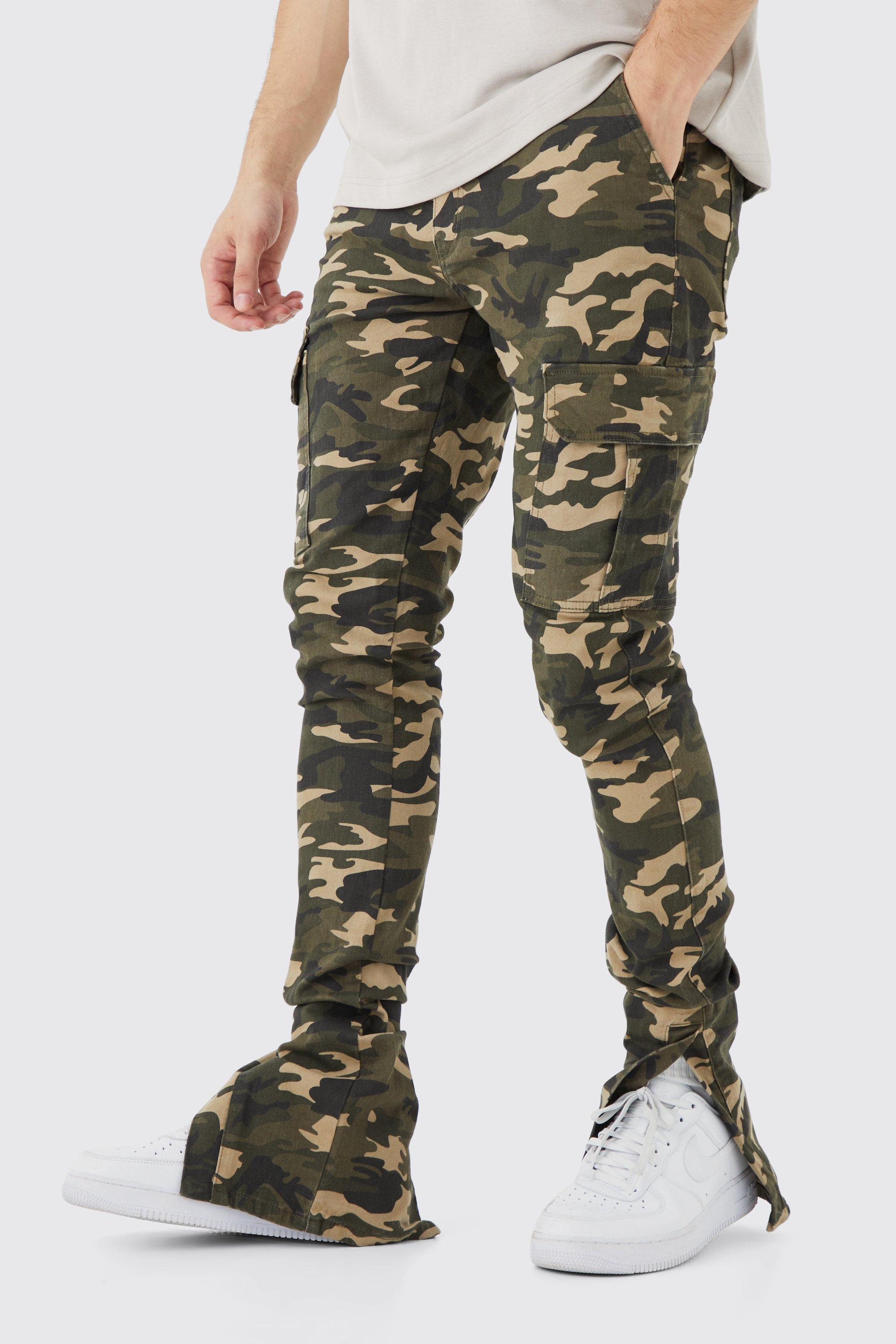 Slim camo cargo pants clearance