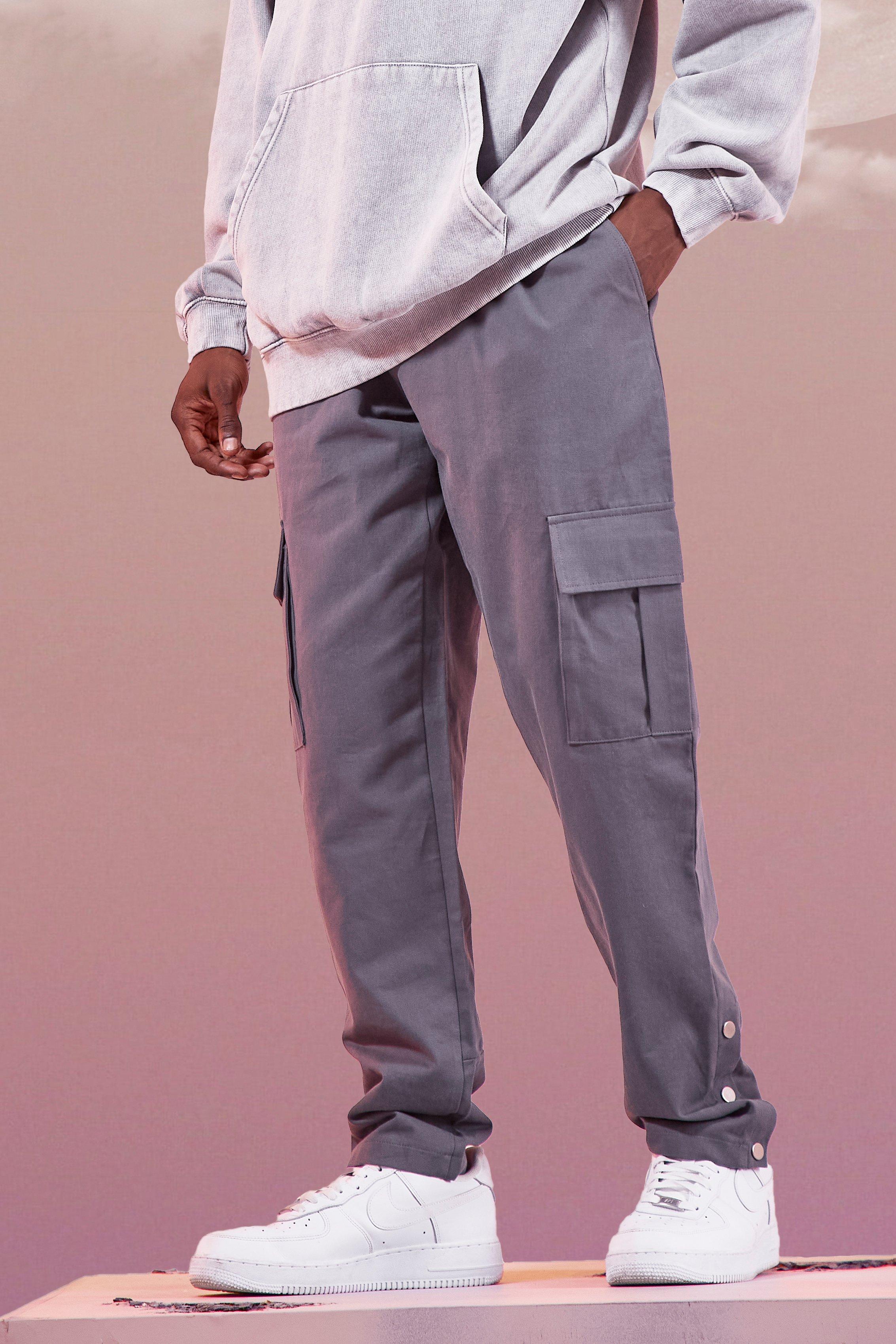boohooman grey cargo joggers