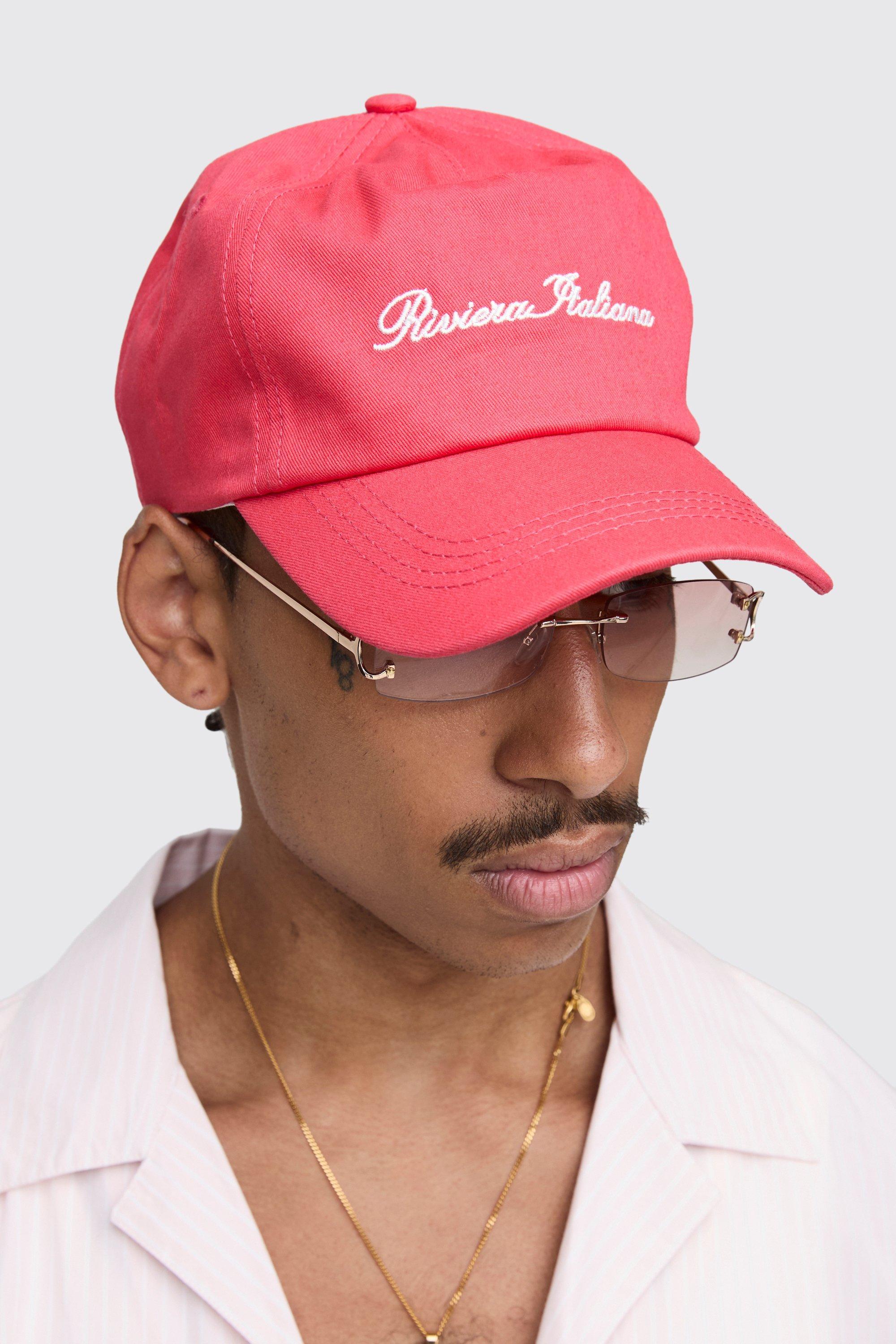 BoohooMAN Sfera Slogan Embroidered Cap in Pink for Men Lyst UK