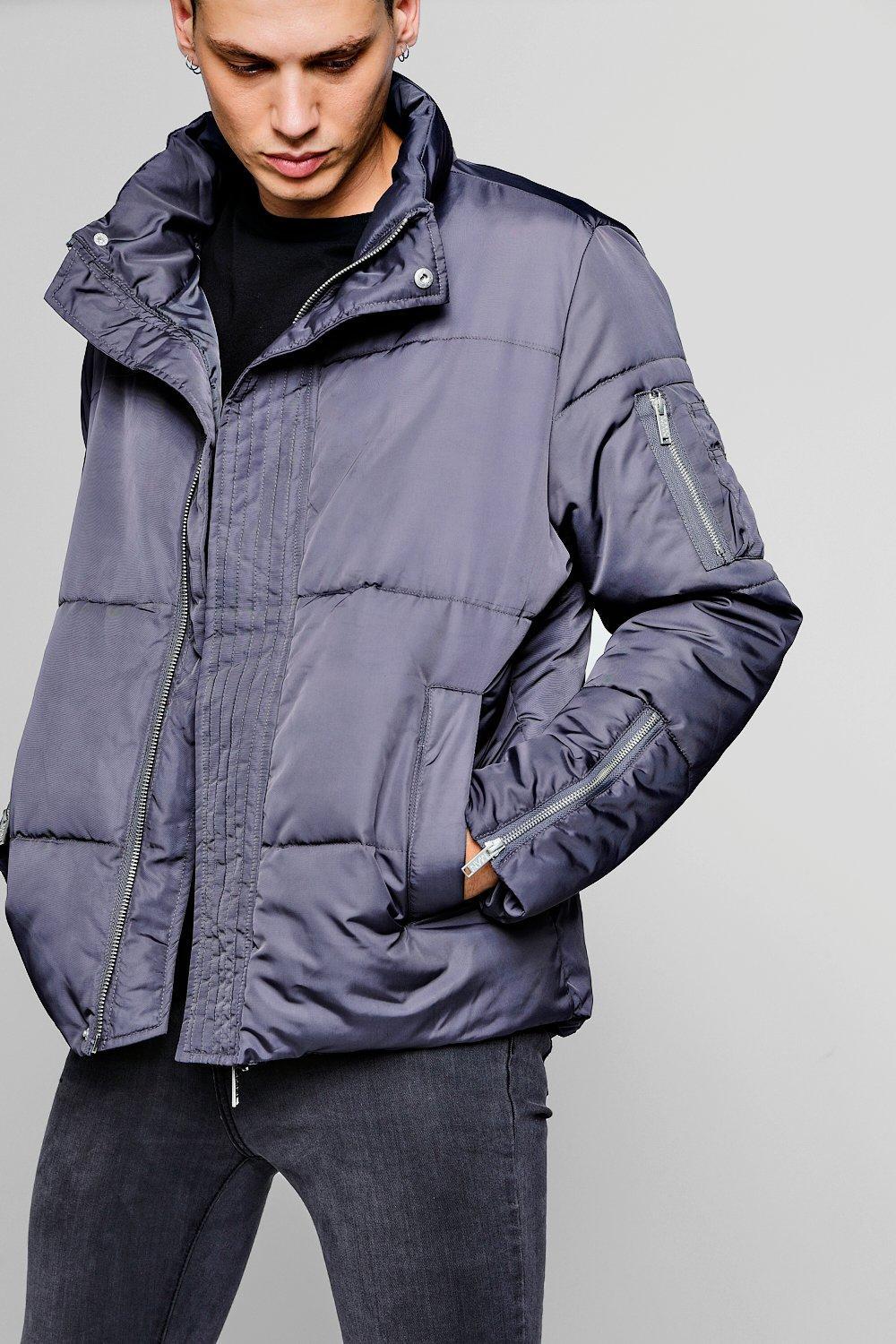 boohooman puffer jacket black