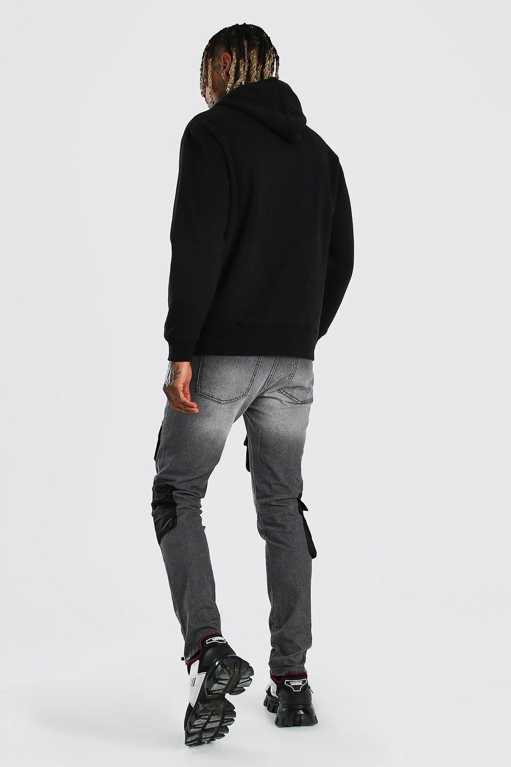 black hoodie boohooman