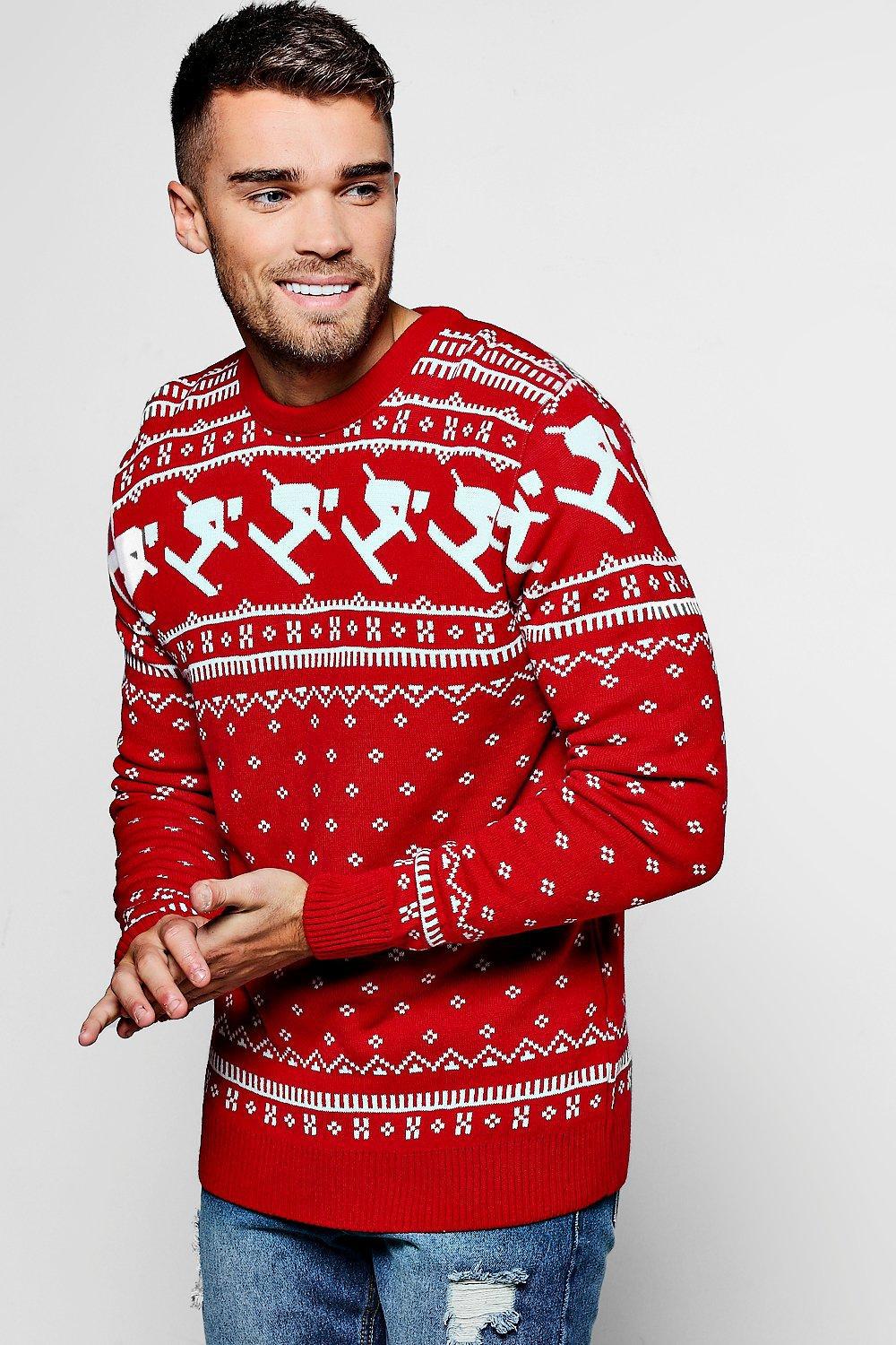 Boohoo Branded Jumpers Men's MAN Branded Graphic Knitted Crew