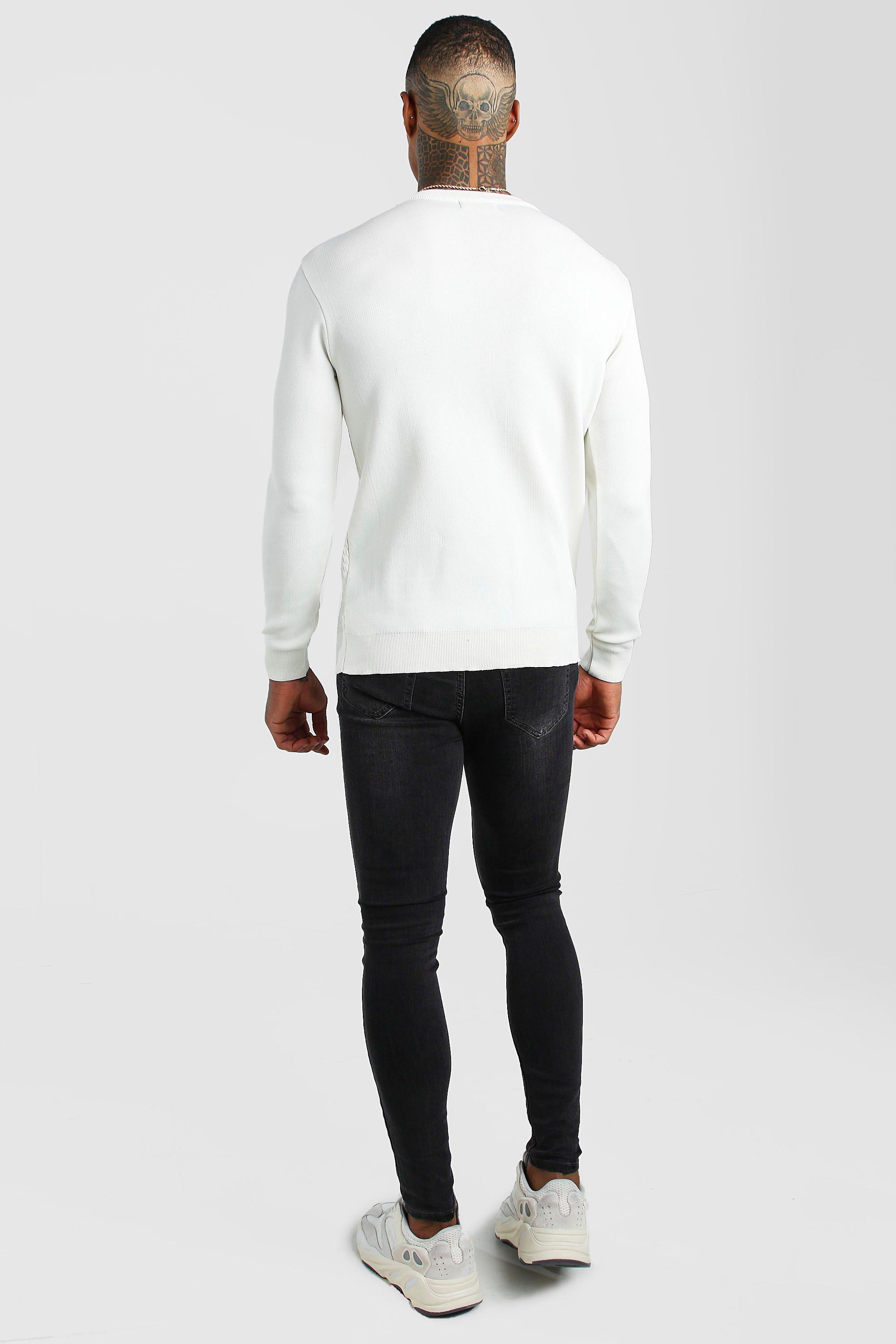 boohooman white joggers