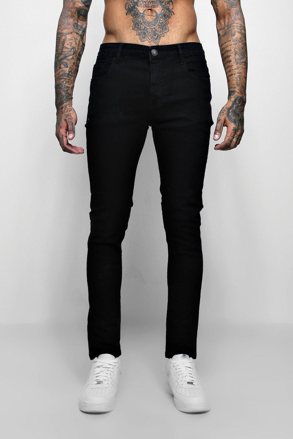 BoohooMAN Skinny Fit Denim Jeans In Black for Men - Lyst
