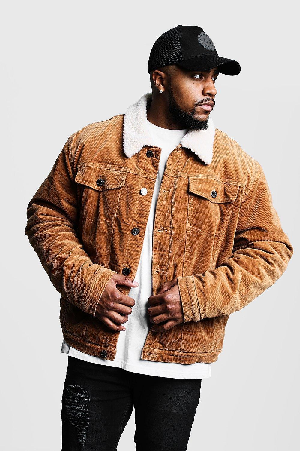 borg lined cord jacket womens