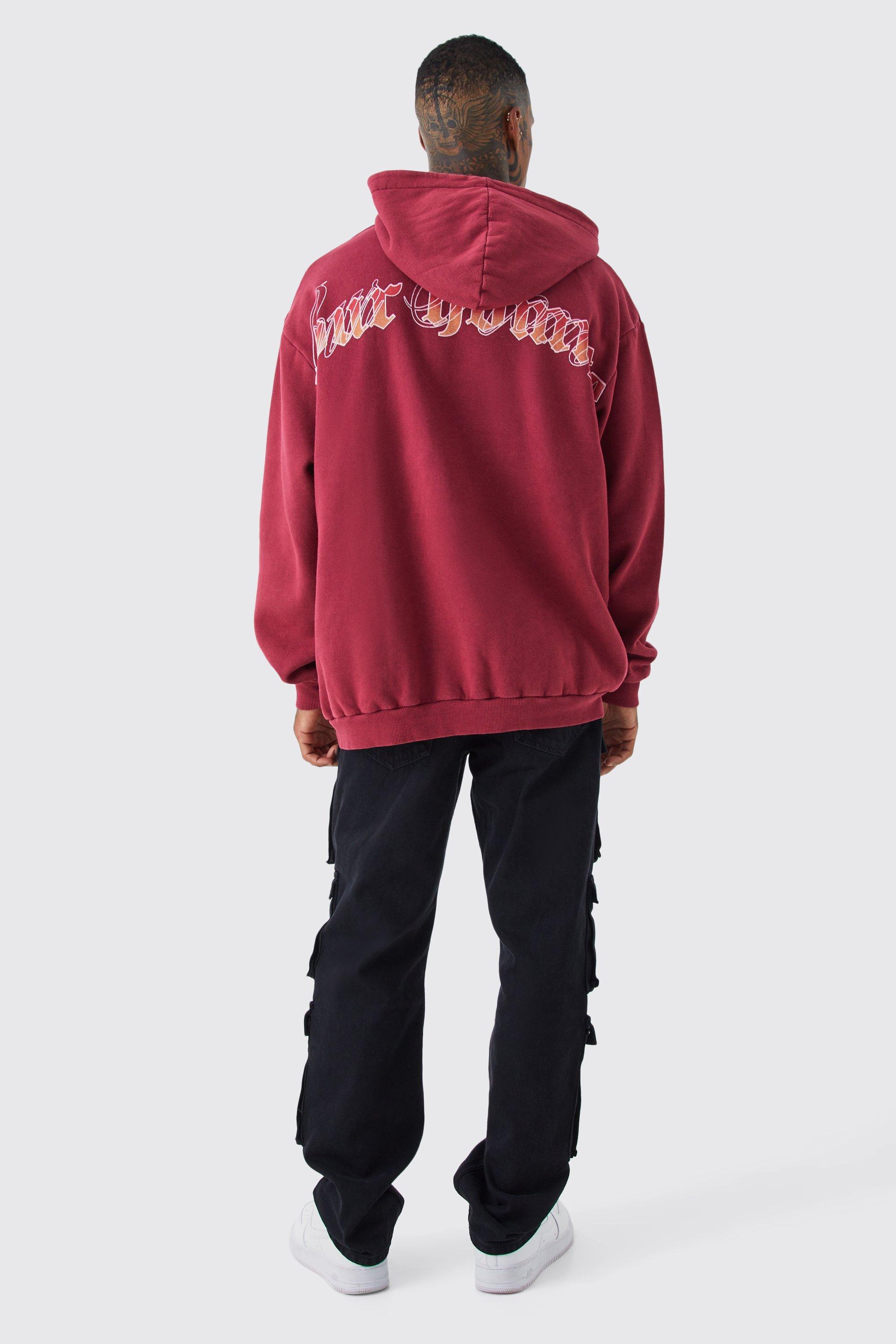 Boohooman red hoodie sales