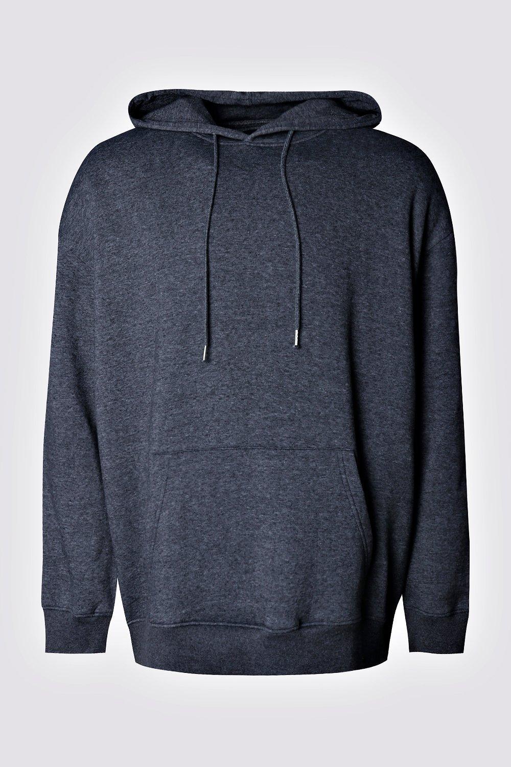 BoohooMAN Fleece Oversized Over The Head Hoodie in Charcoal (Grey) for Men Lyst