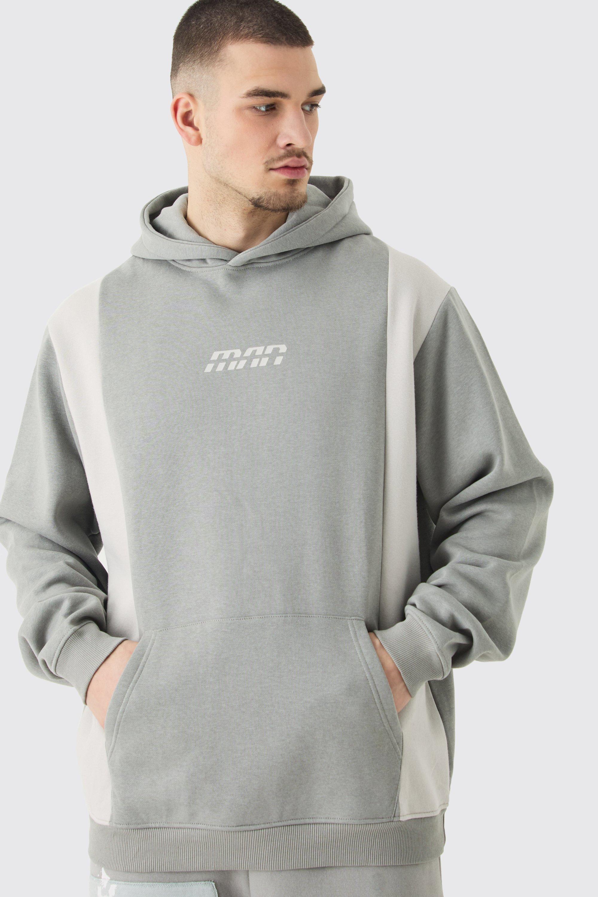 Boohooman colour block hoodie sale