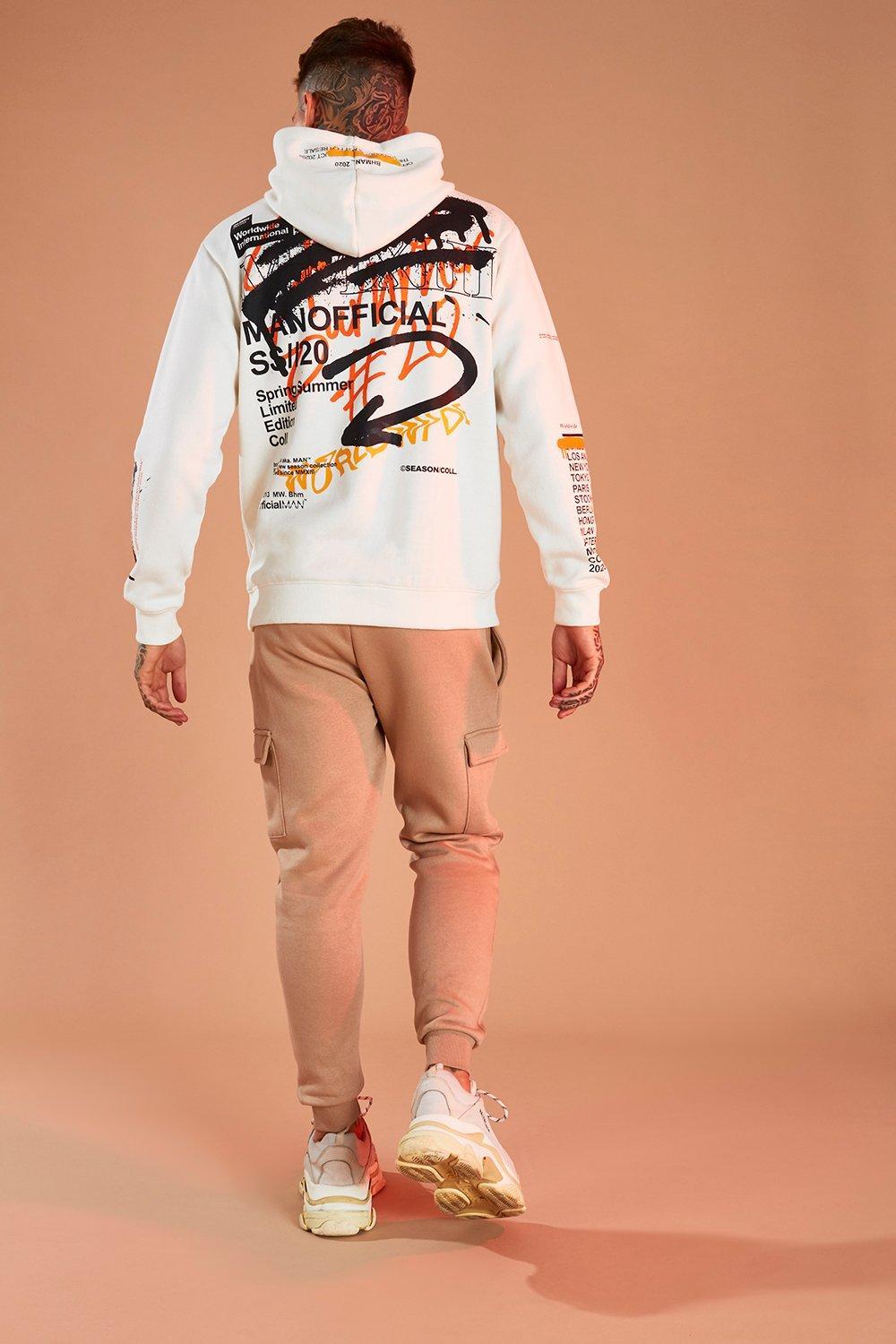 graffiti print hoodie