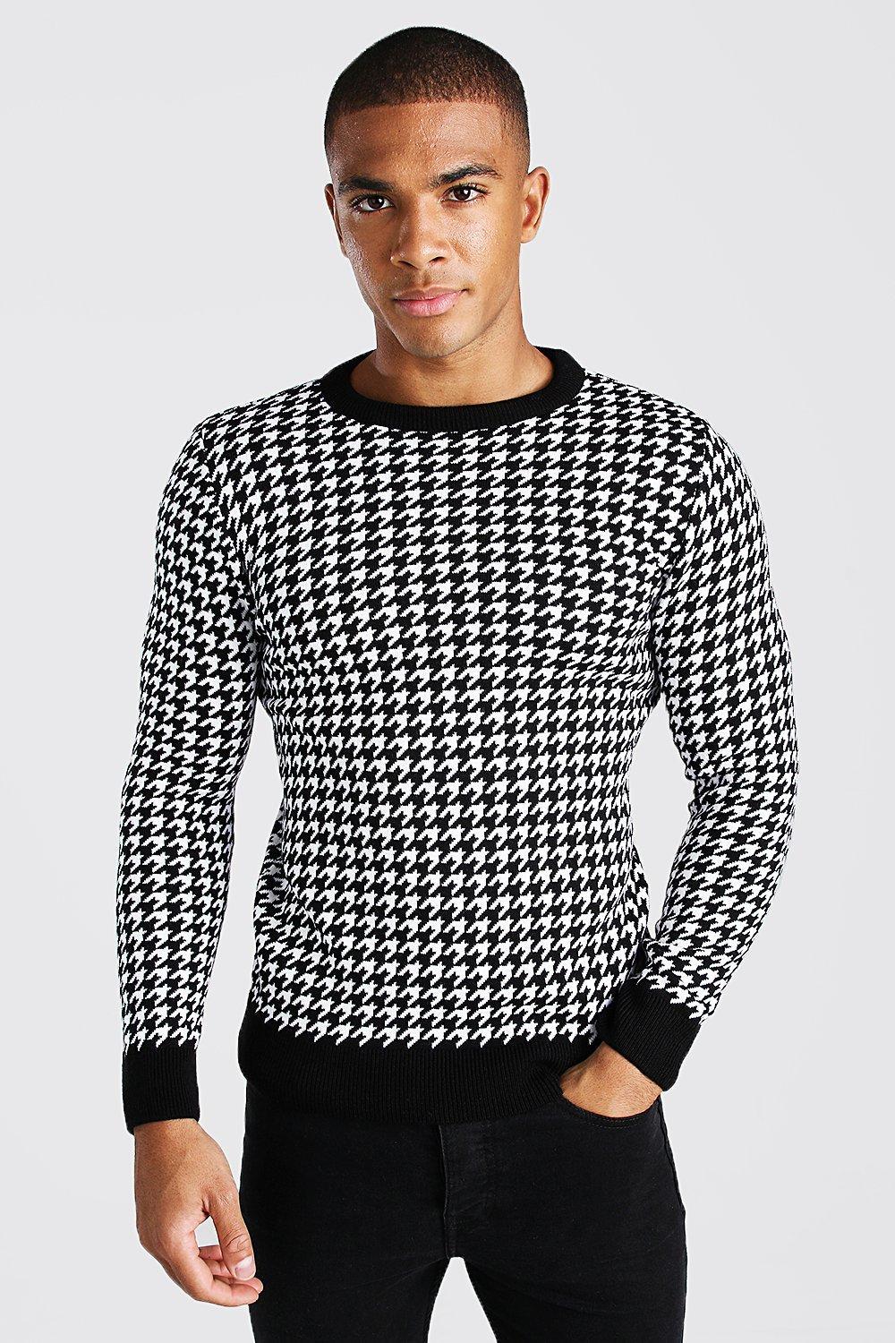 dogtooth v neck jumper