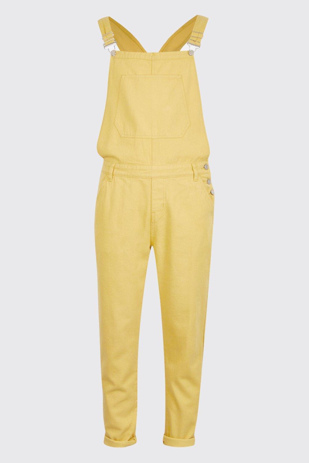 BoohooMAN Slim Fit Rigid Denim Overalls 